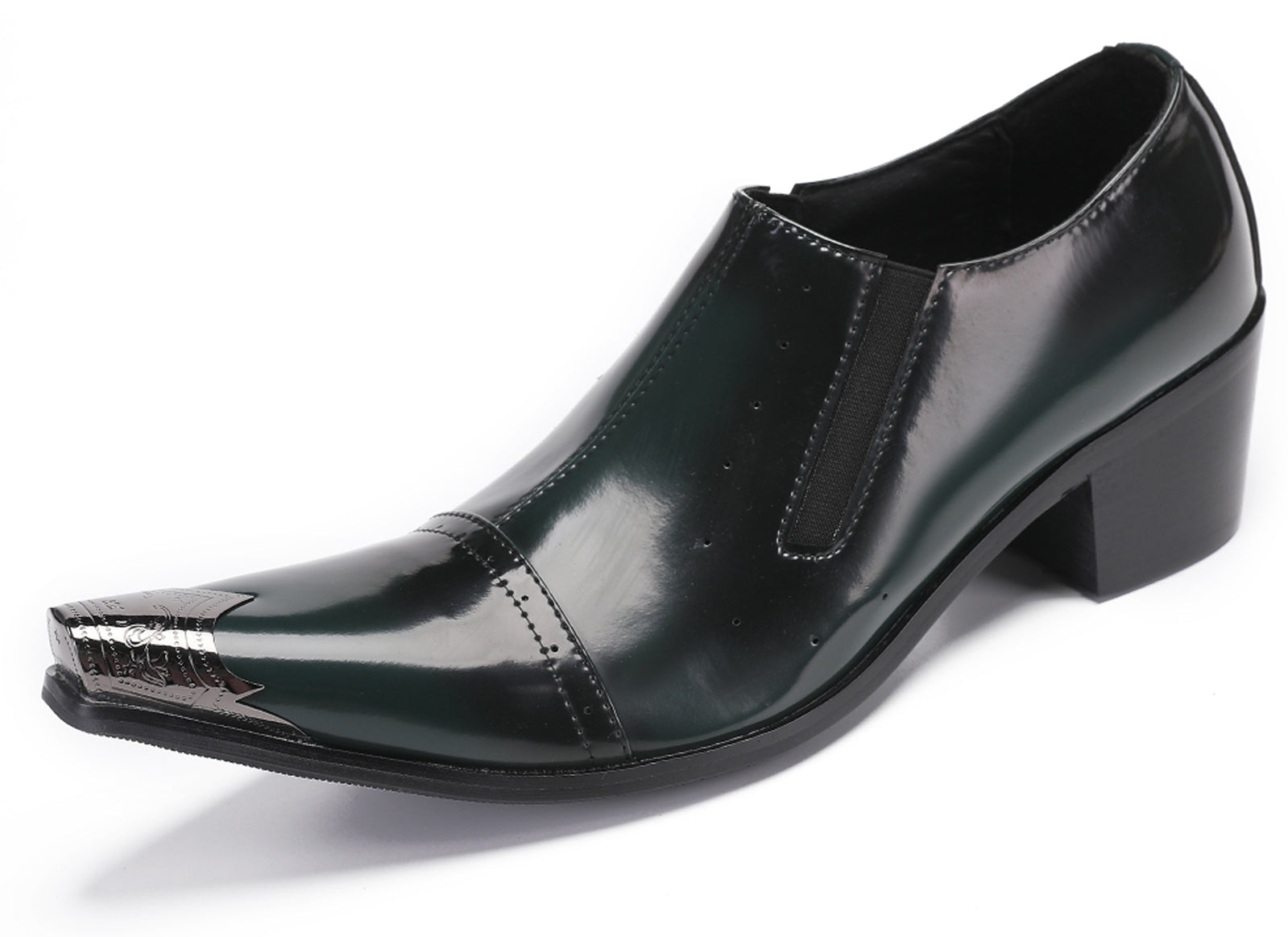 Mens Casual Shoes Heel Western Loafers