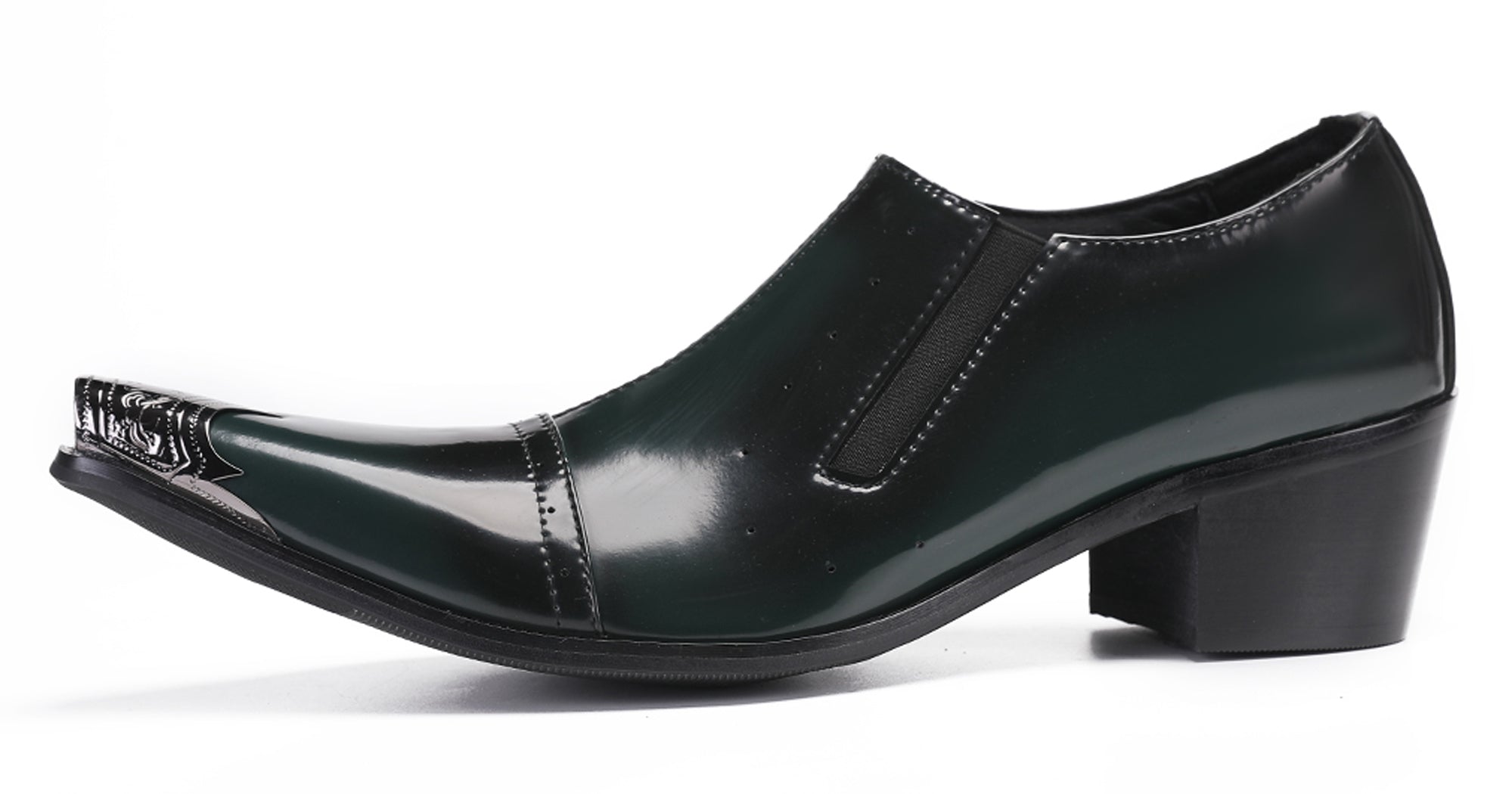 Mens Casual Shoes Heel Western Loafers