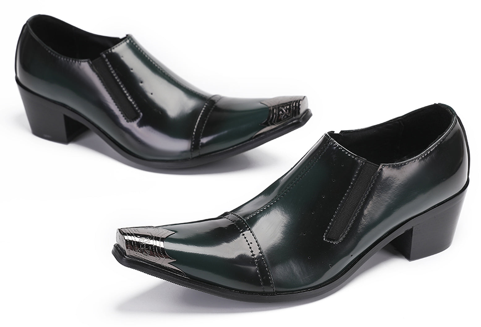 Mens Casual Shoes Heel Western Loafers