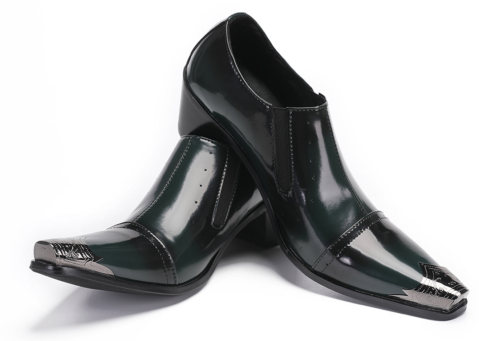 Mens Casual Shoes Heel Western Loafers