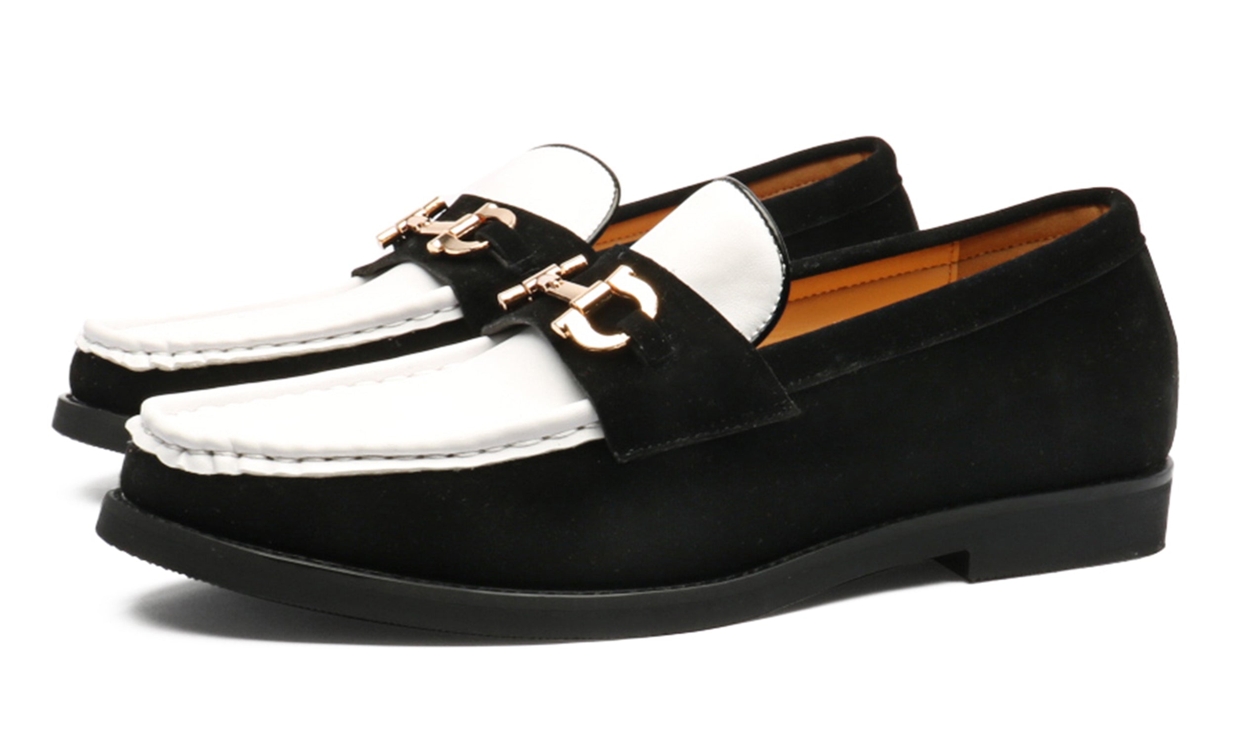 Mocasines de hombre de piel con adornos de ante Horsebit