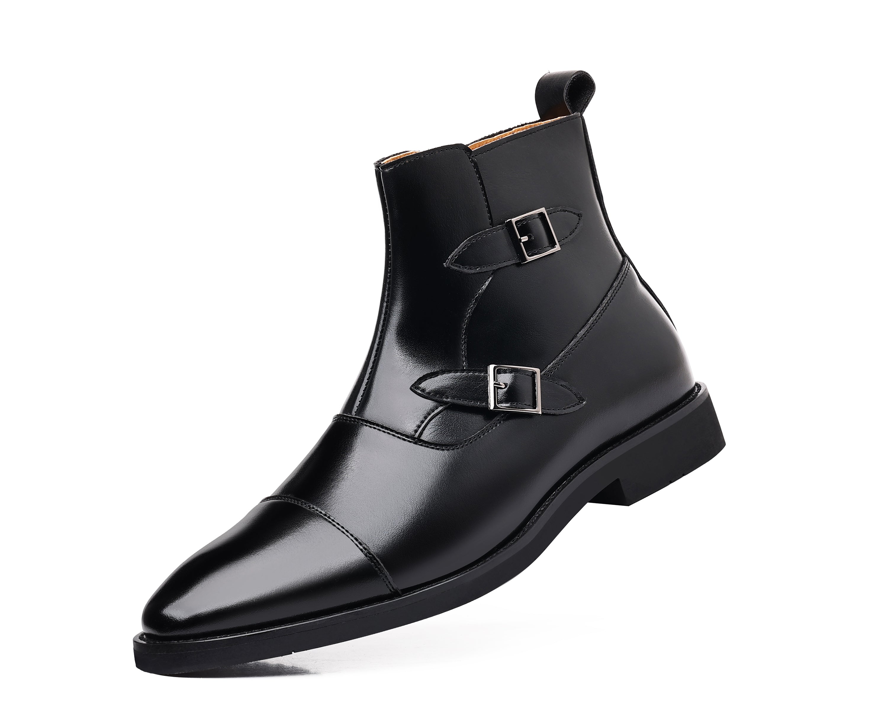 Men's Buckle Cap Toe Dress Boots