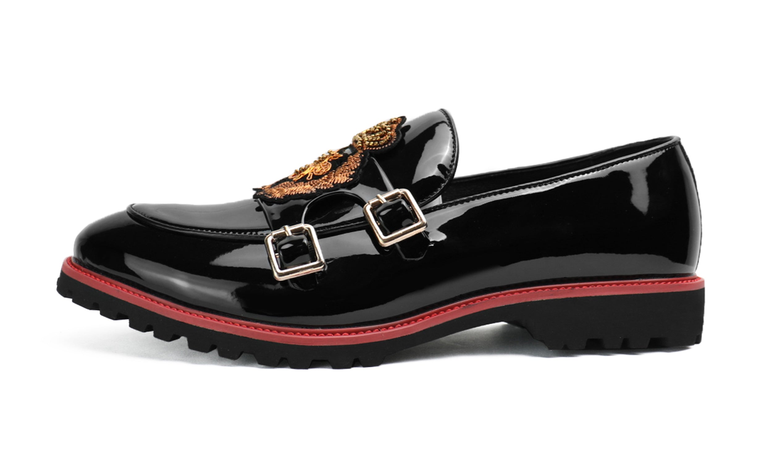 Men's Embroidery Lug Sole Loafers