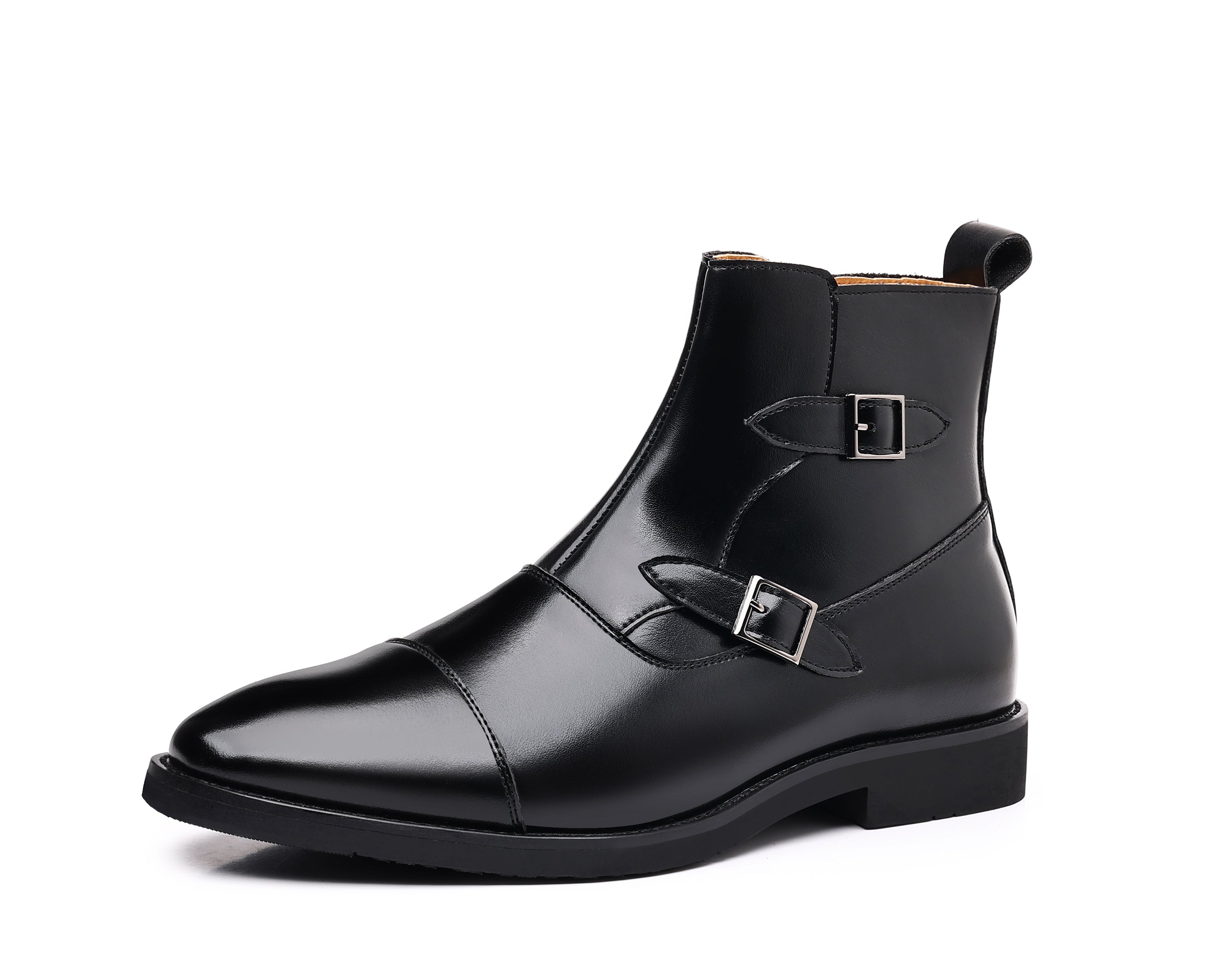 Men's Buckle Cap Toe Dress Boots