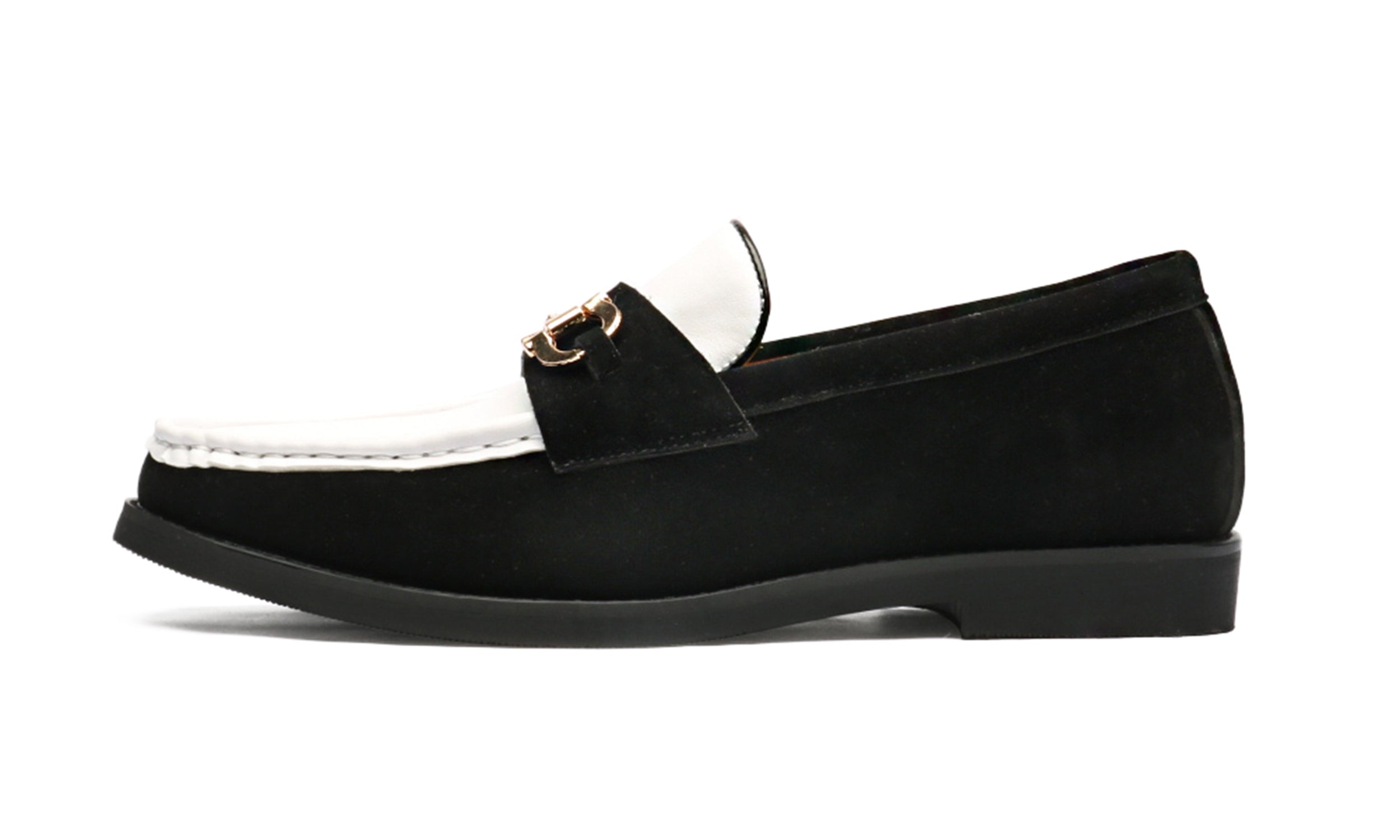 Mocasines de hombre de piel con adornos de ante Horsebit