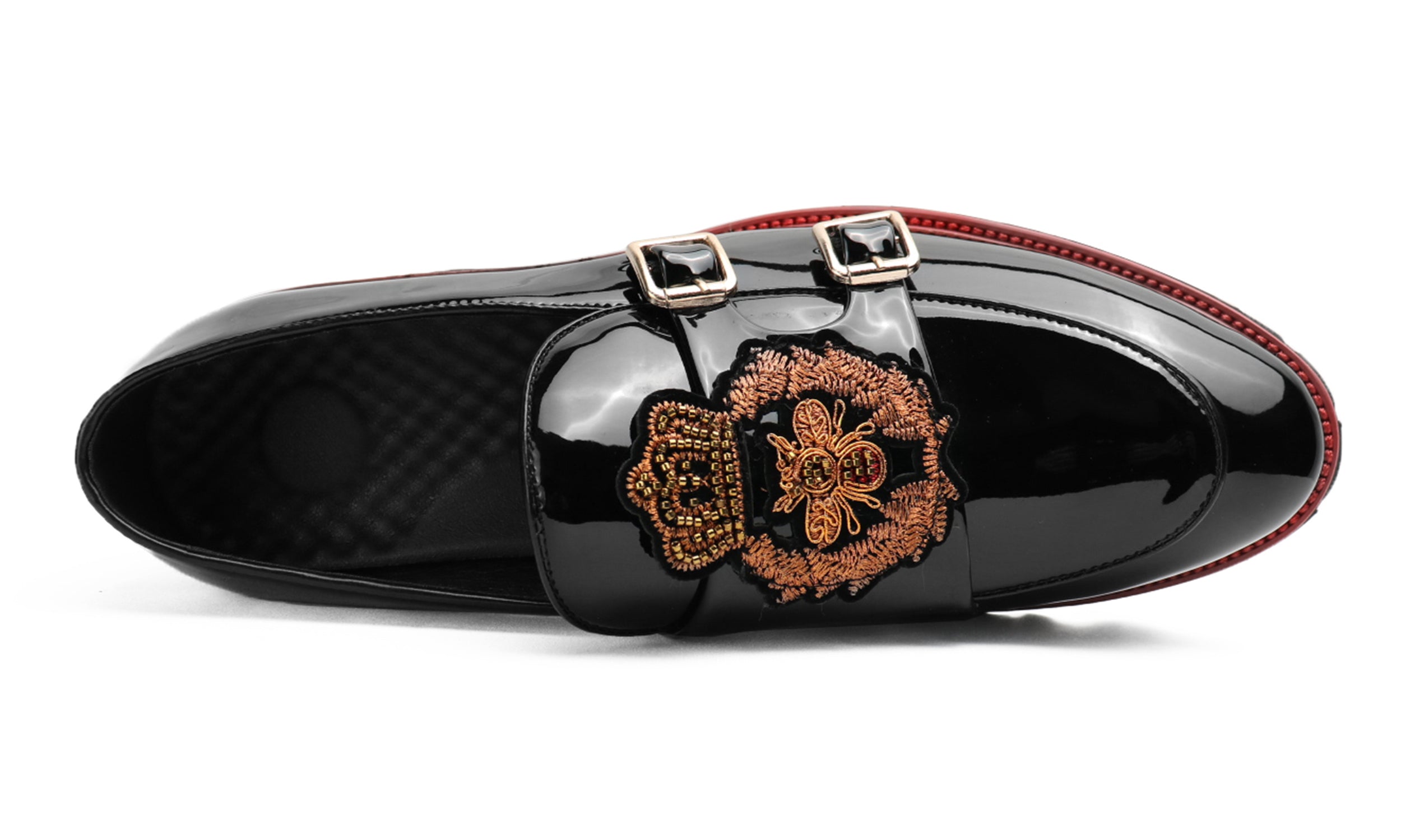 Men's Embroidery Lug Sole Loafers