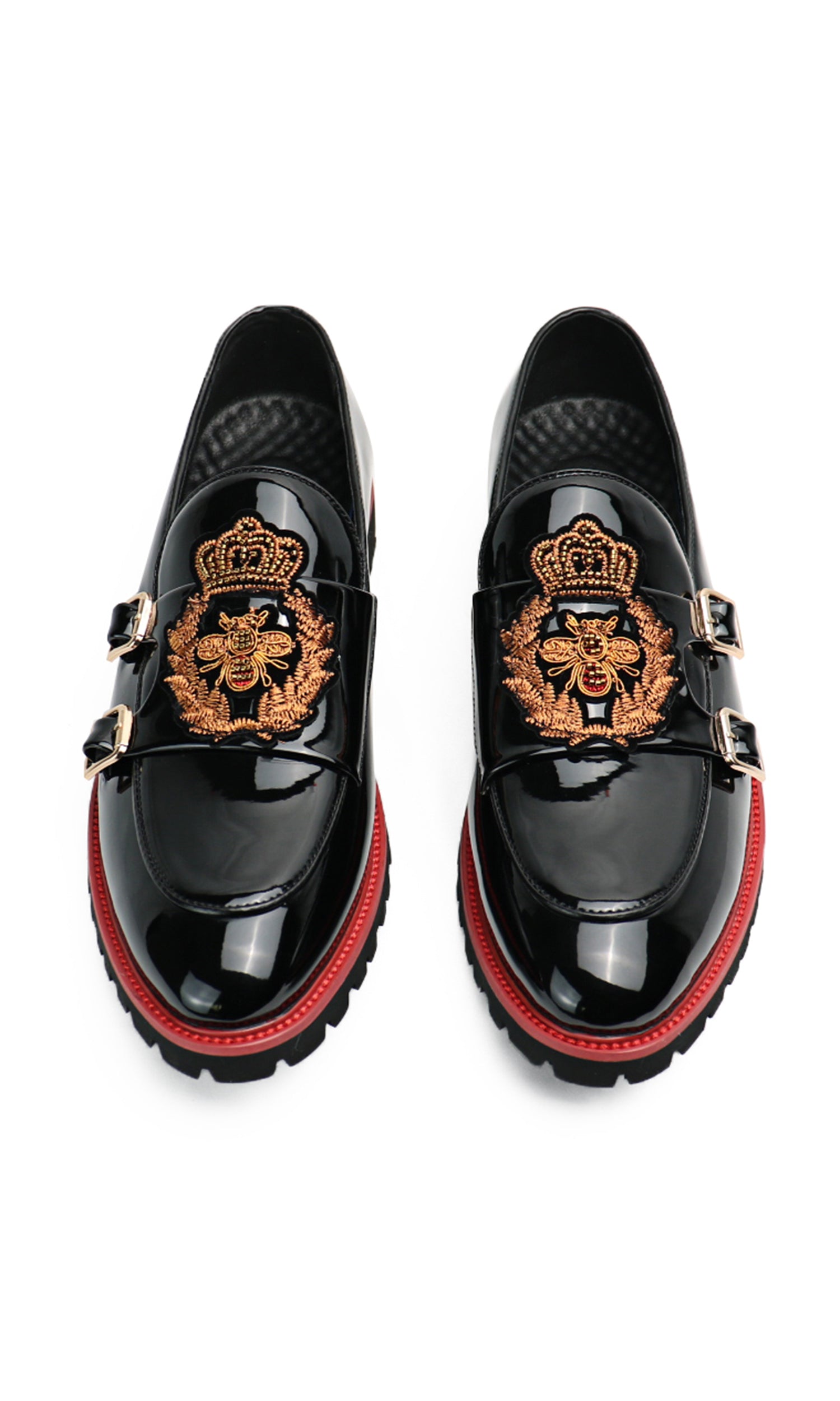 Men's Embroidery Lug Sole Loafers