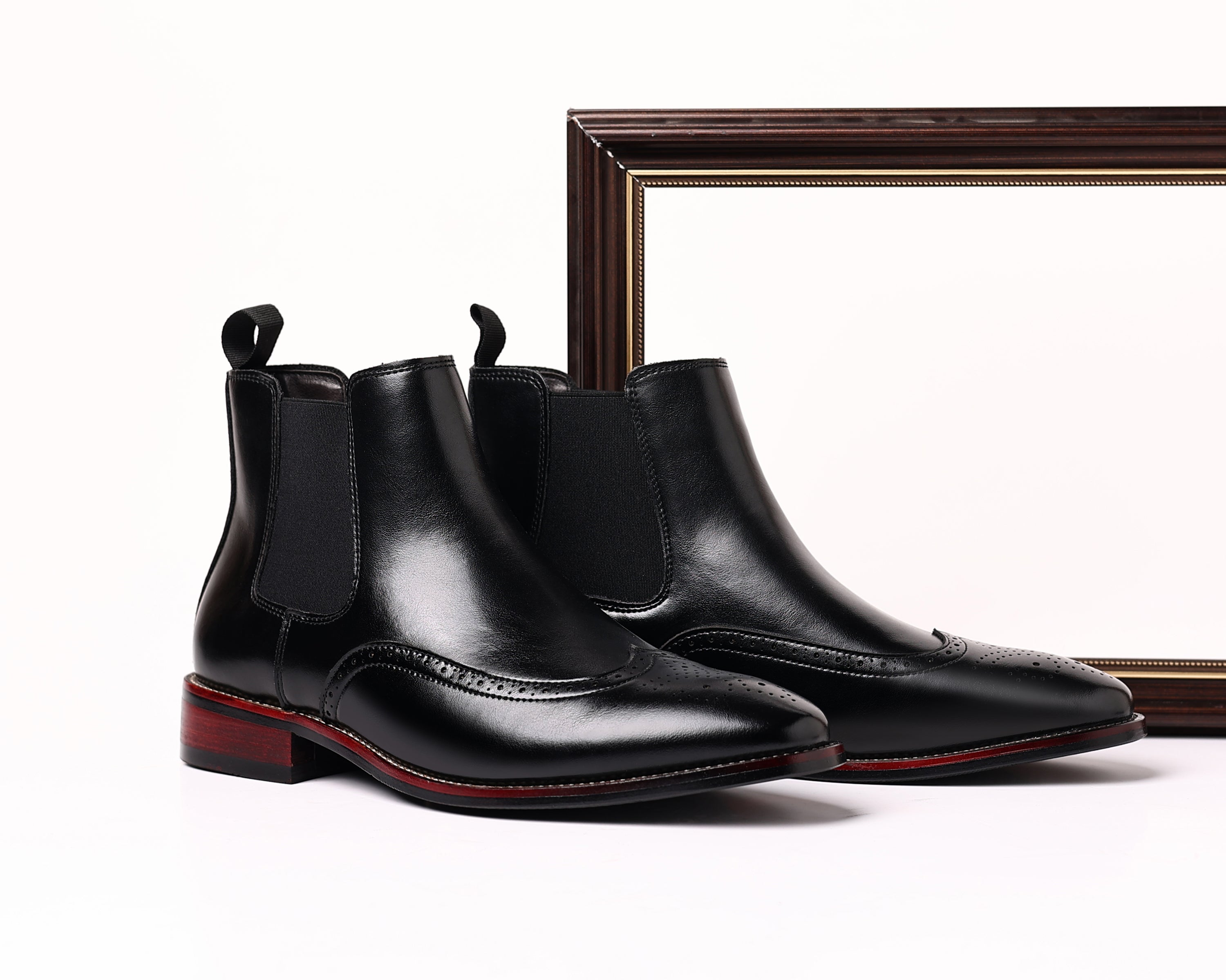 Botas Chelsea con detalle Brogue