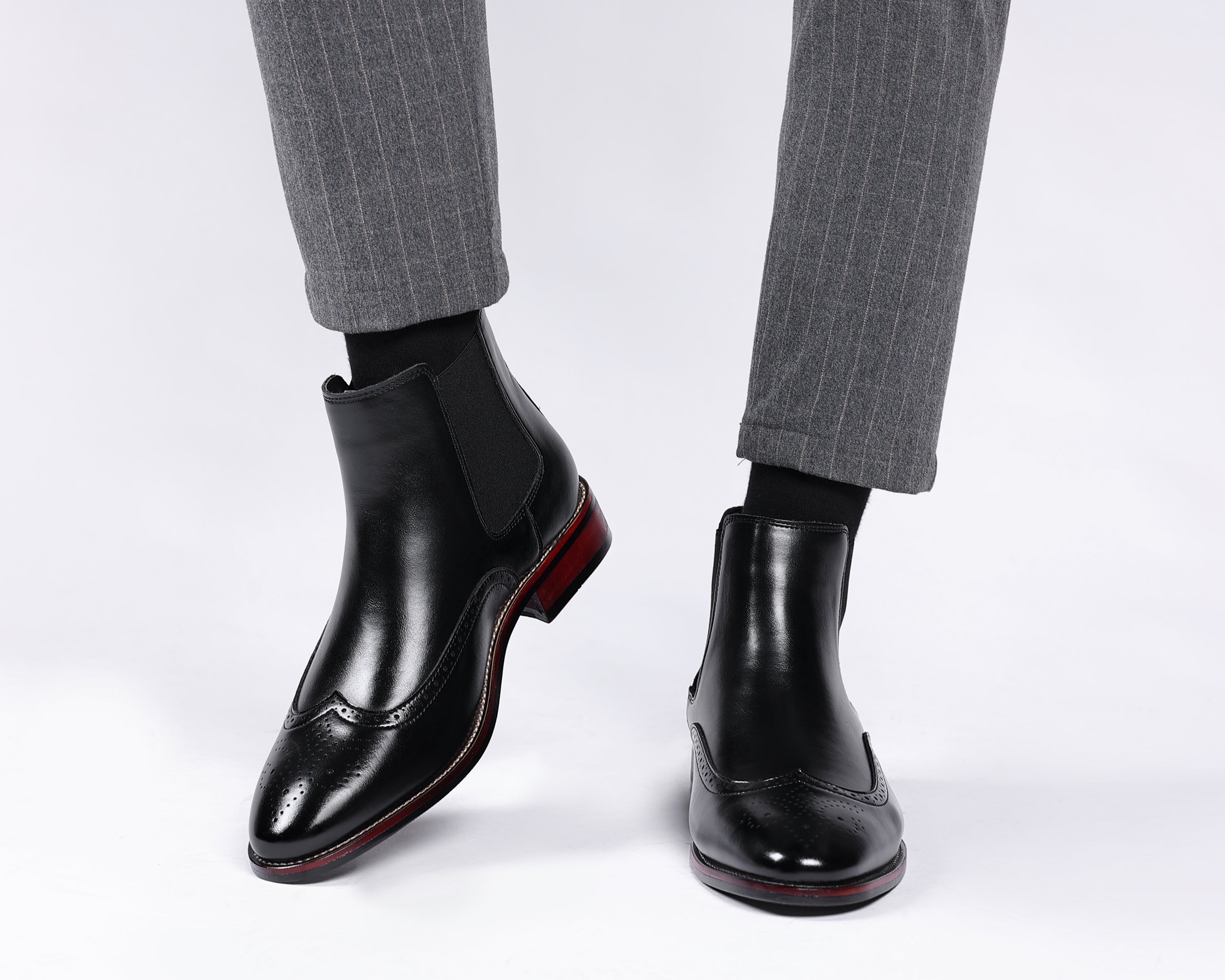 Botas Chelsea con detalle Brogue