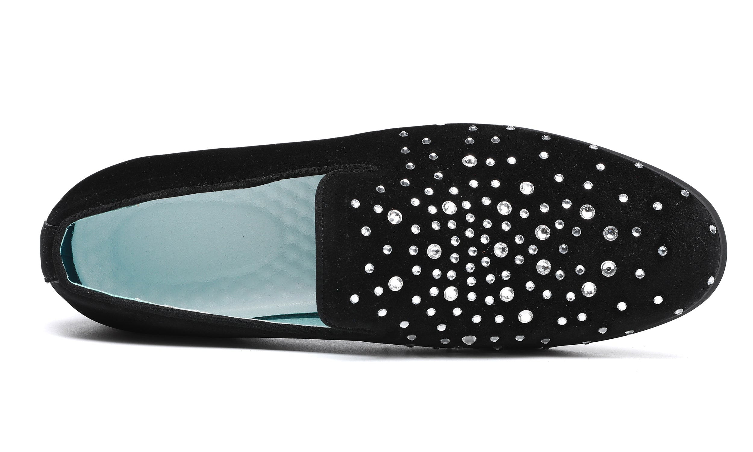 Mocasines redondos de ante con diamantes de imitación para hombre