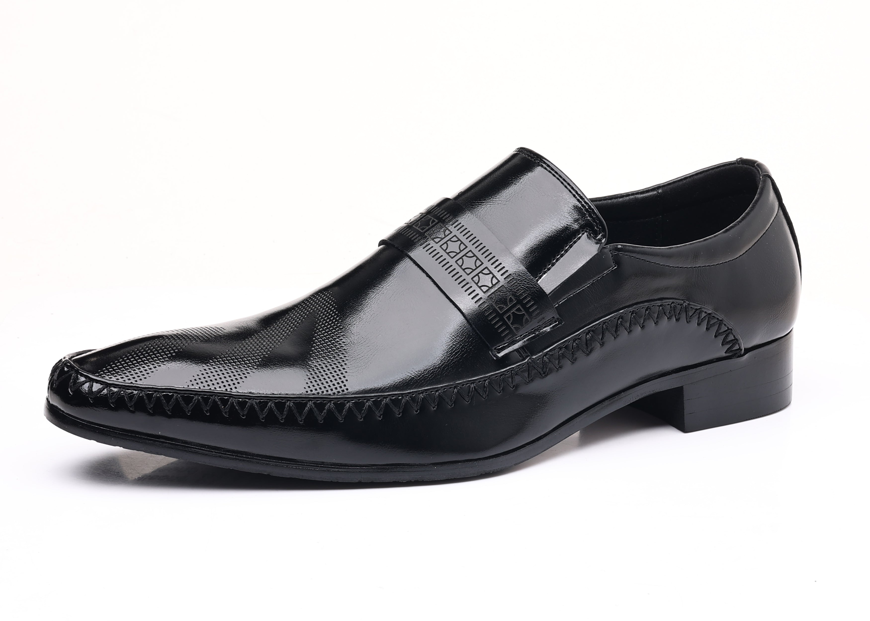 Men's Pointed Moc Toe Leather Shoes
