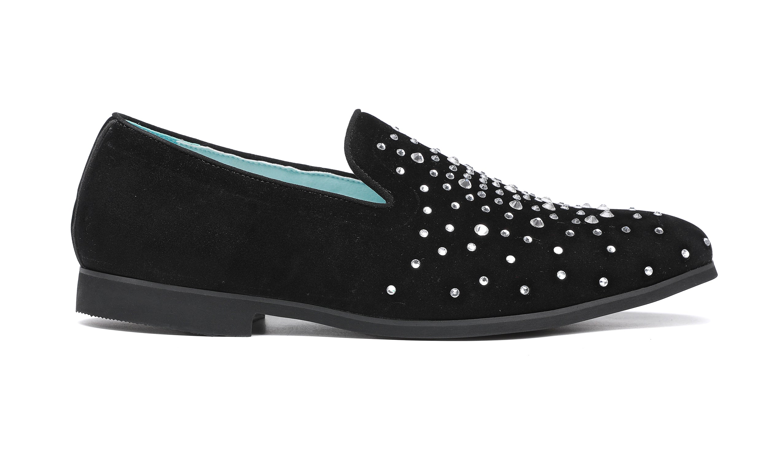 Mocasines redondos de ante con diamantes de imitación para hombre