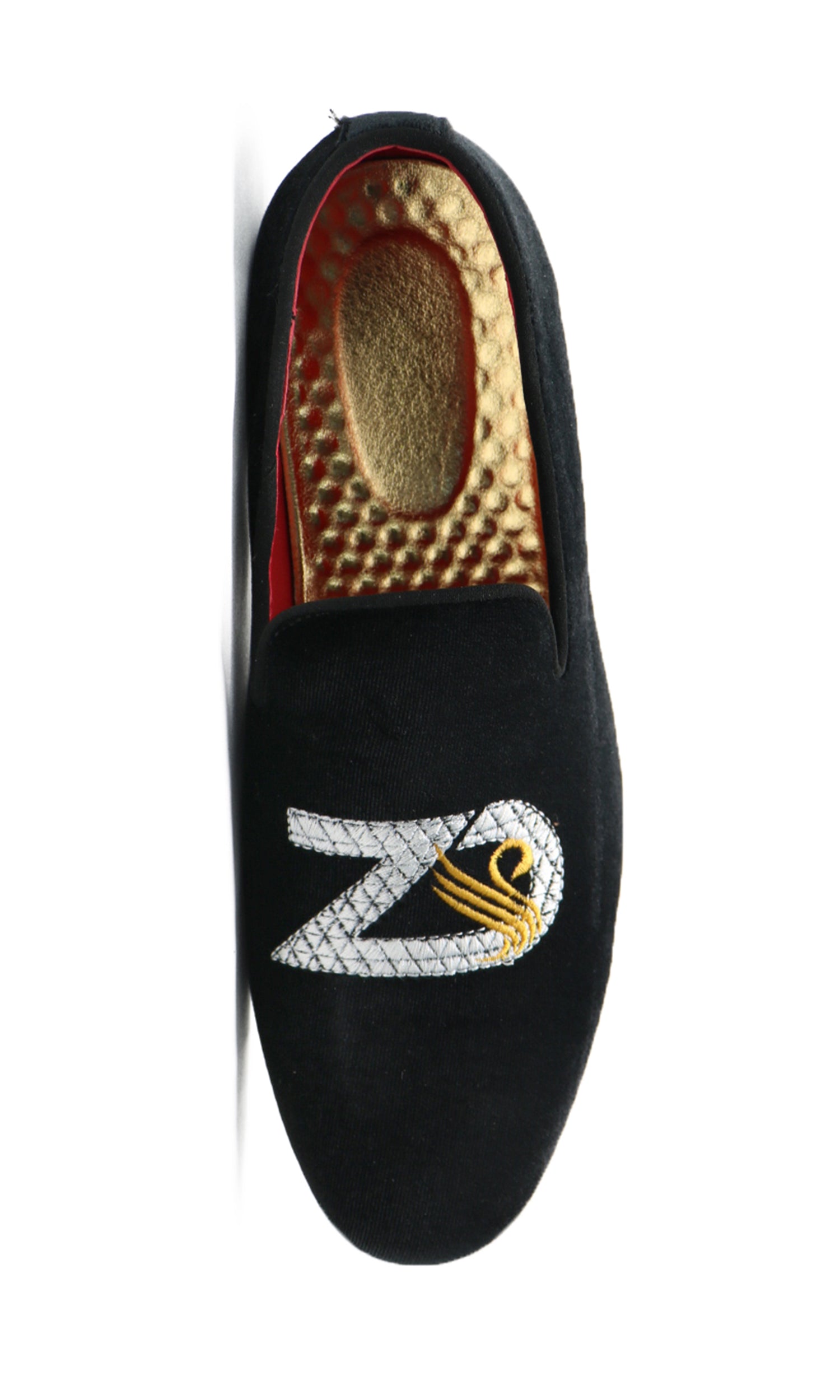 Men's Velvet Swan Applique Loafers