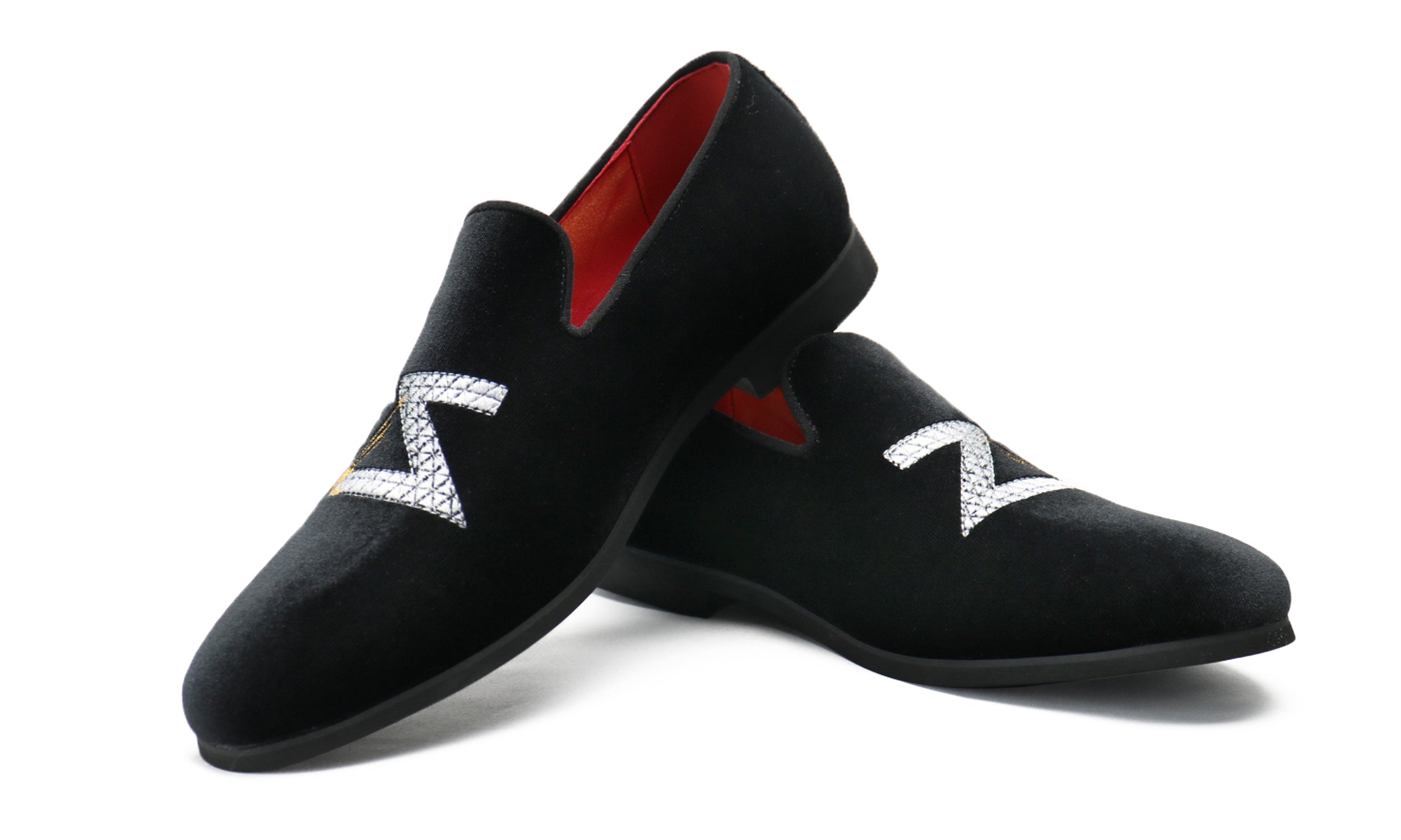 Men's Velvet Swan Applique Loafers