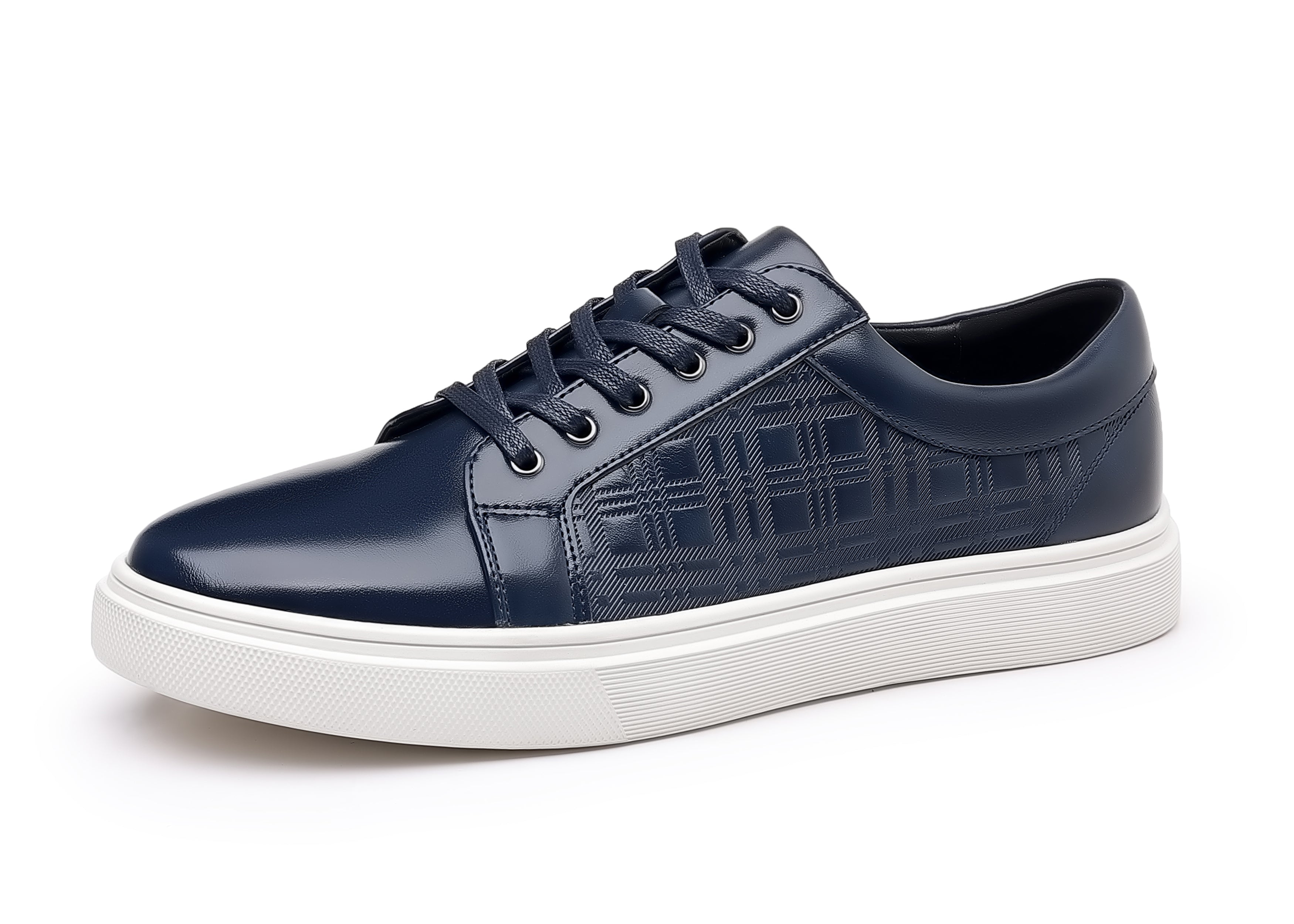 Zapatillas clásicas de piel a cuadros para hombre