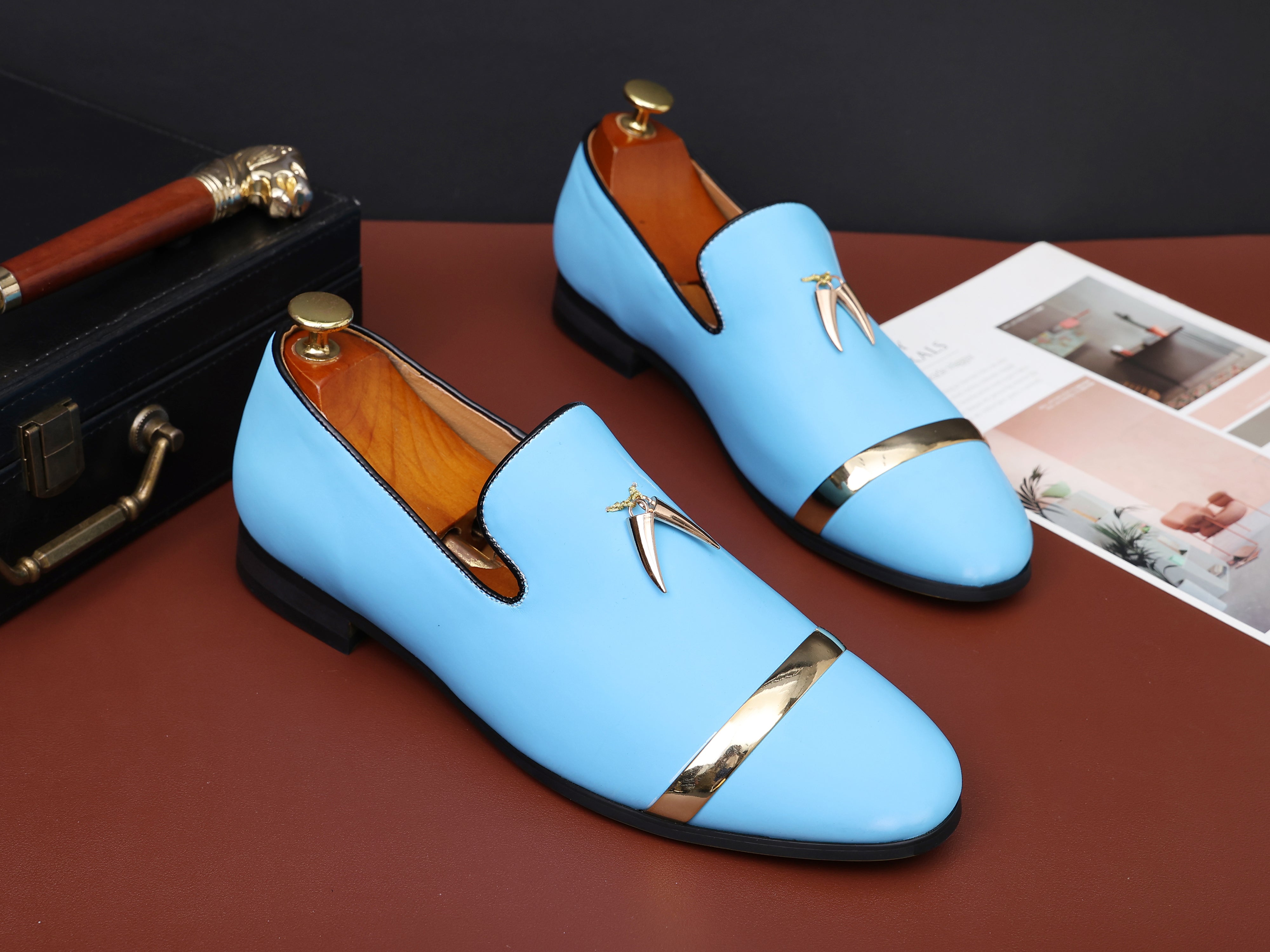 Santimon Men's Slip On Loafers Dress Fashion Wedding Luxury Party Prom