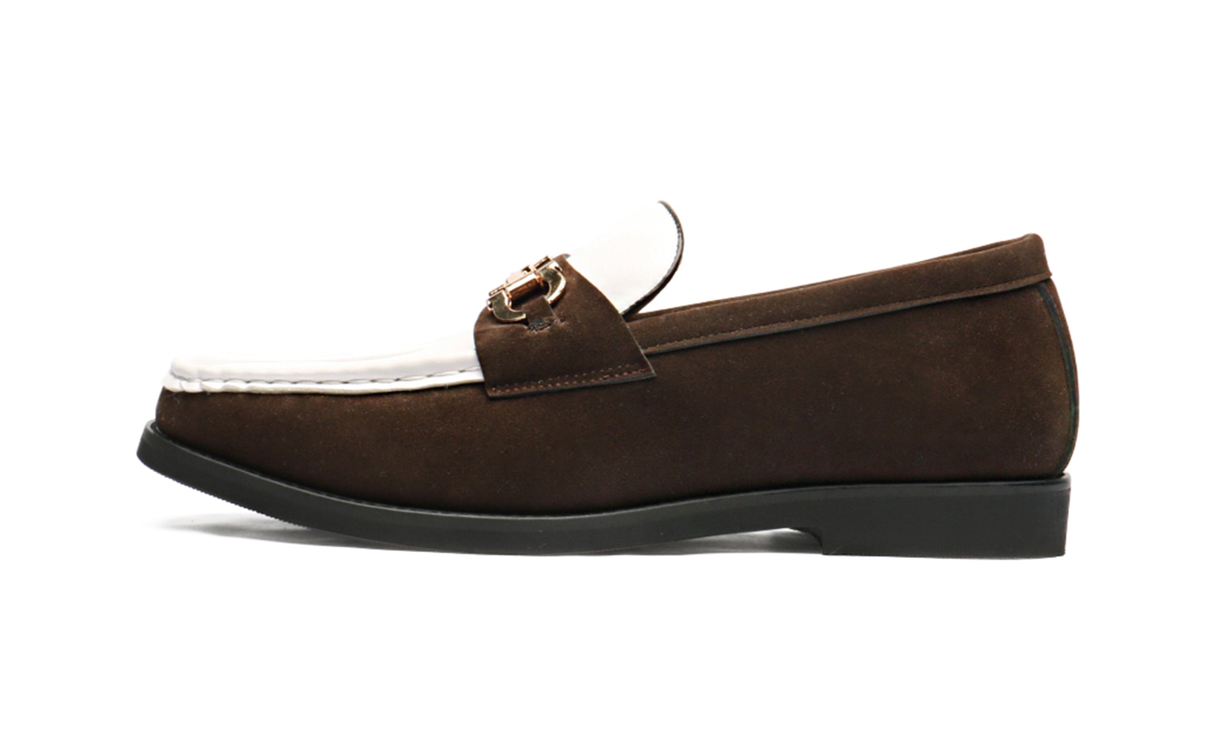 Mocasines de hombre de piel con adornos de ante Horsebit