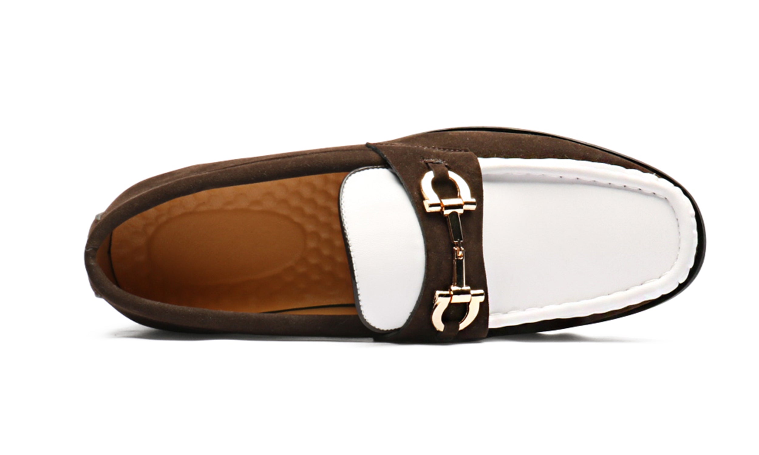 Mocasines de hombre de piel con adornos de ante Horsebit