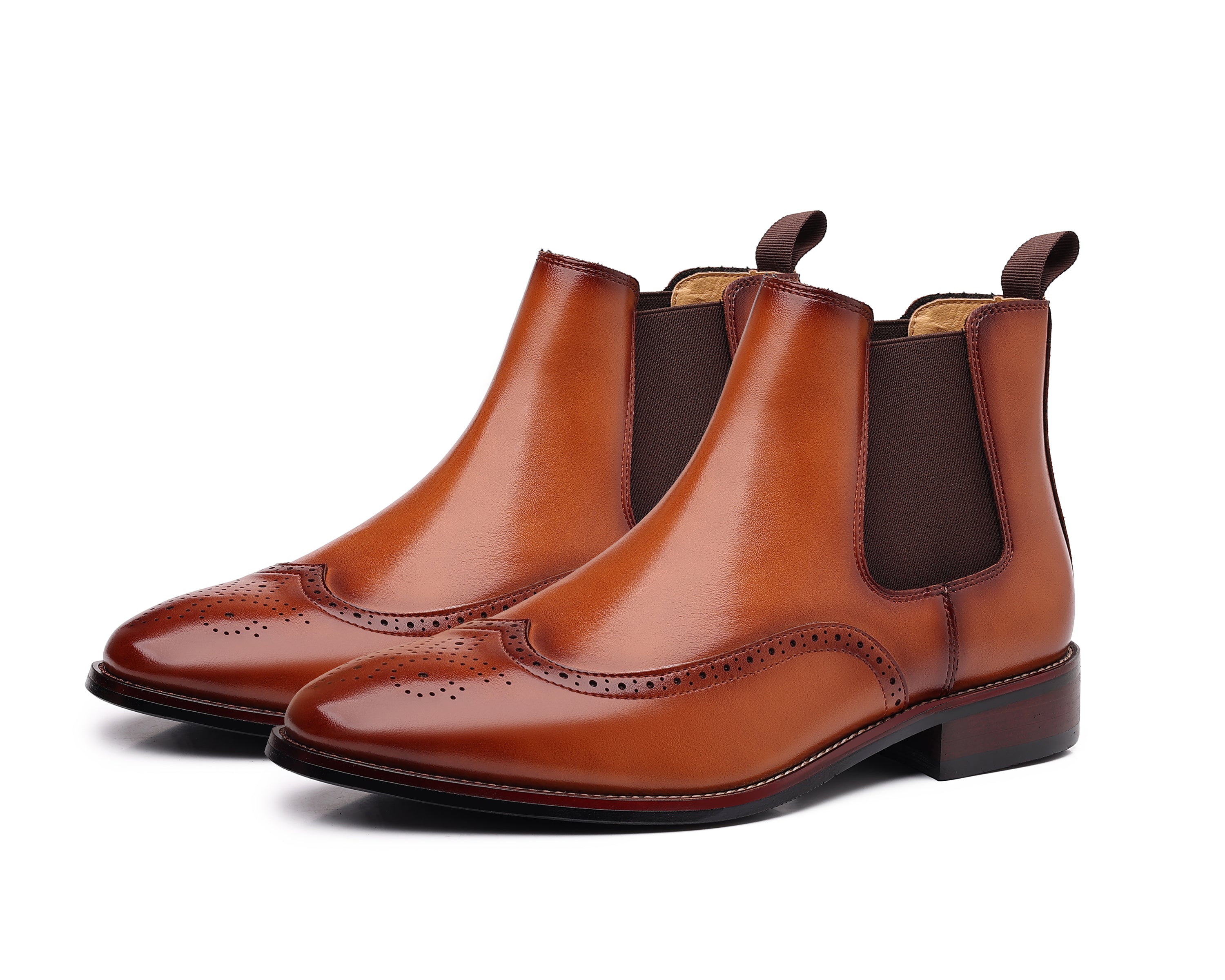 Botas Chelsea con detalle Brogue