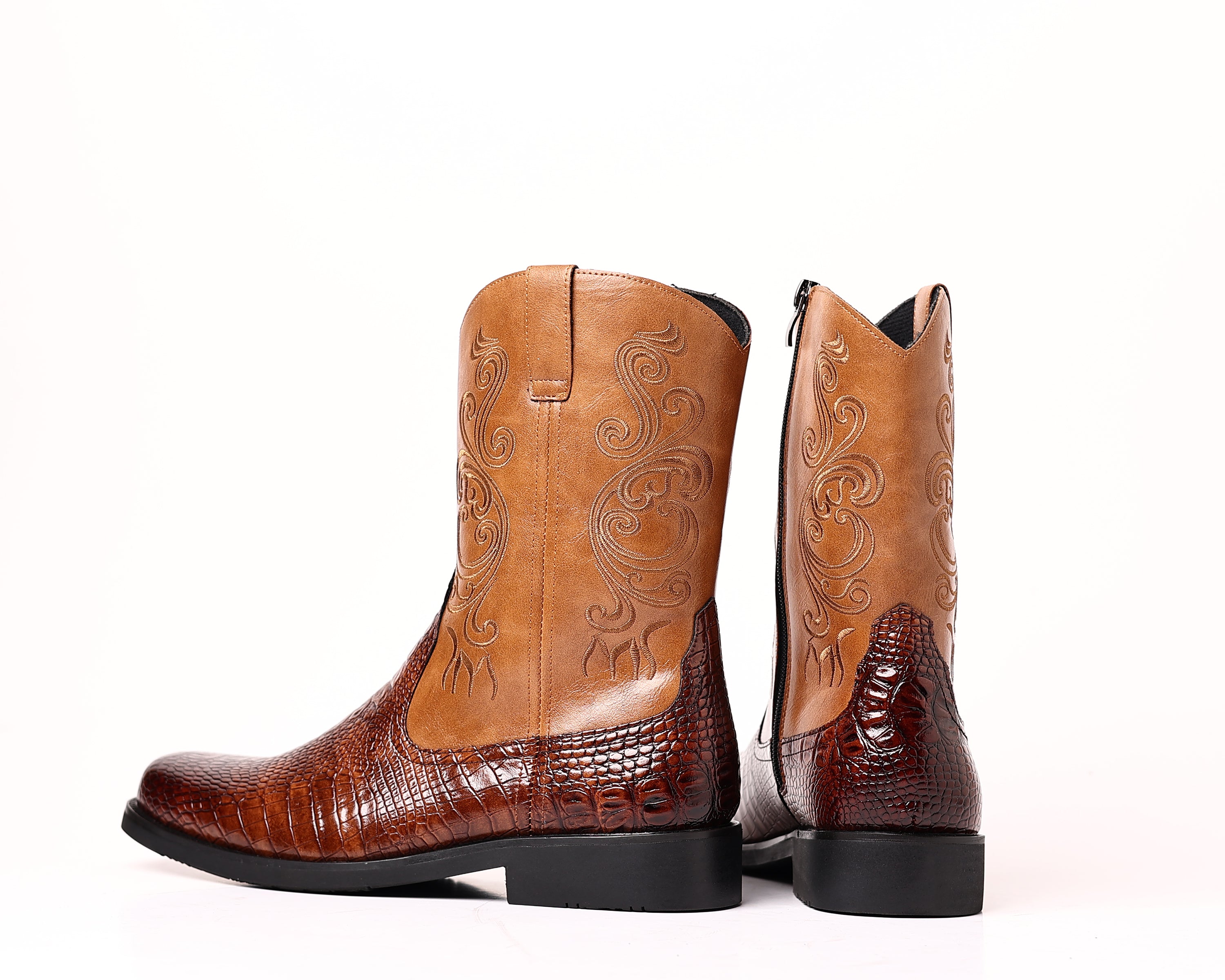 Men's Crocodile Western Cowboy Boots