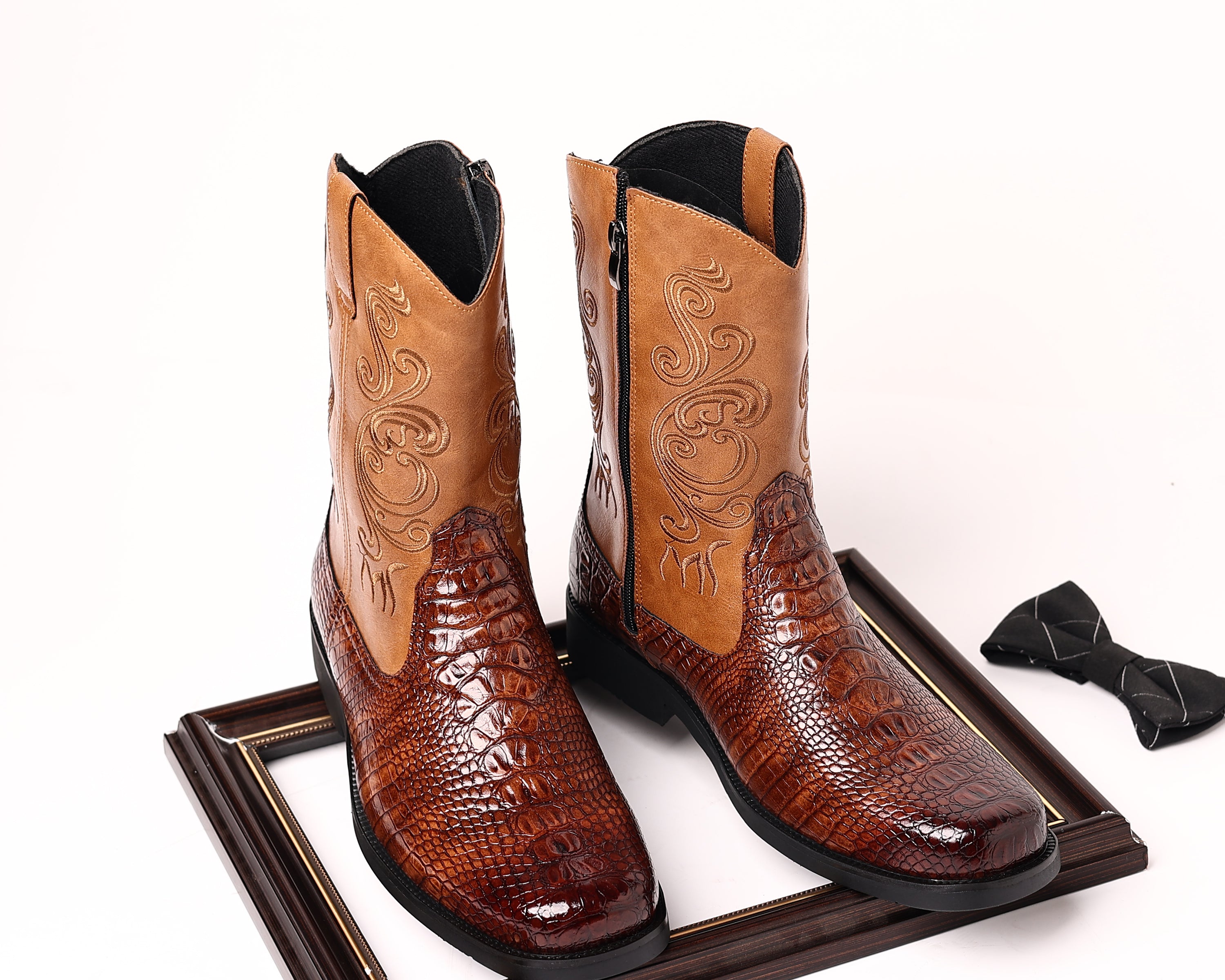 Men's Crocodile Western Cowboy Boots