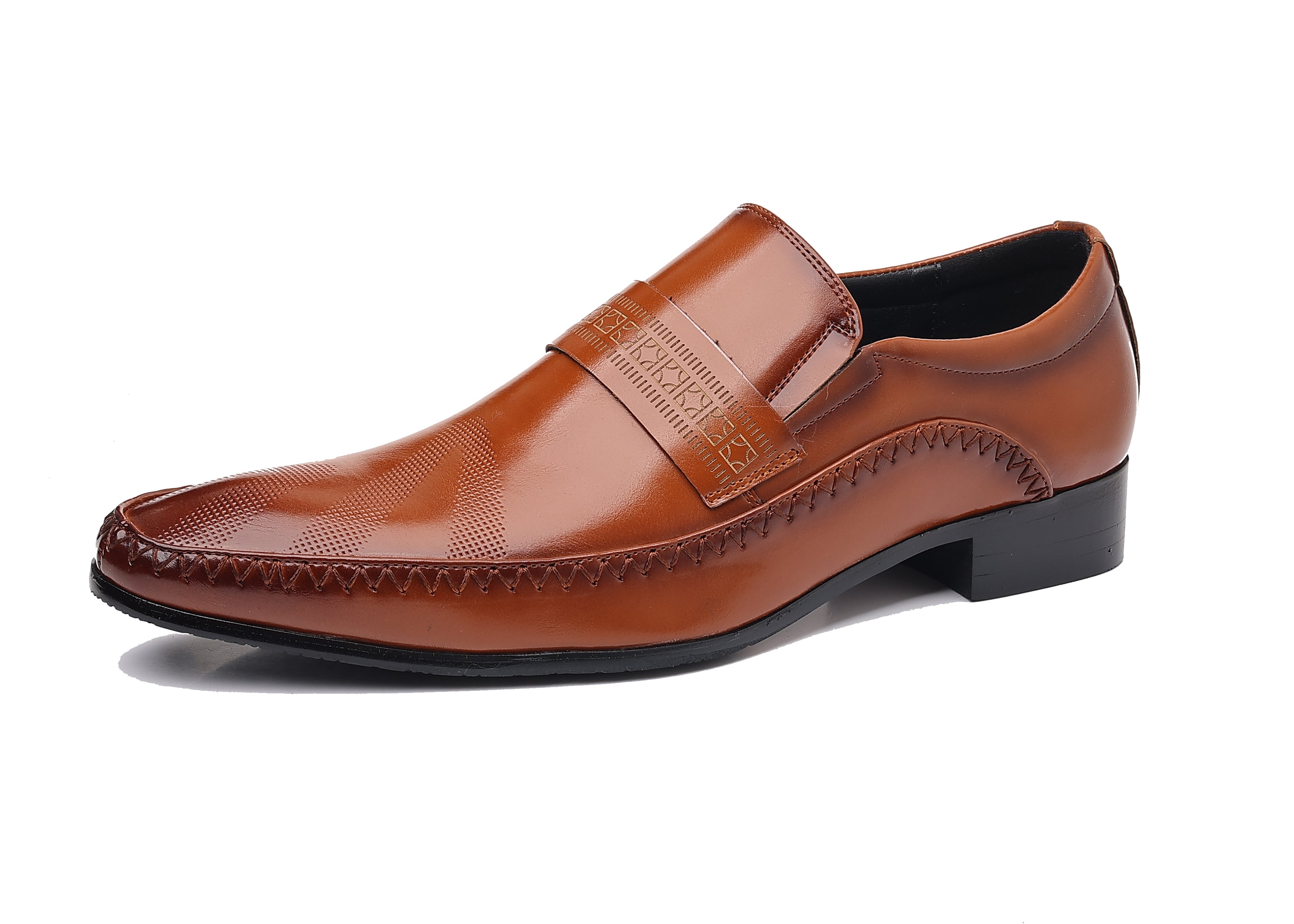 Men's Pointed Moc Toe Leather Shoes