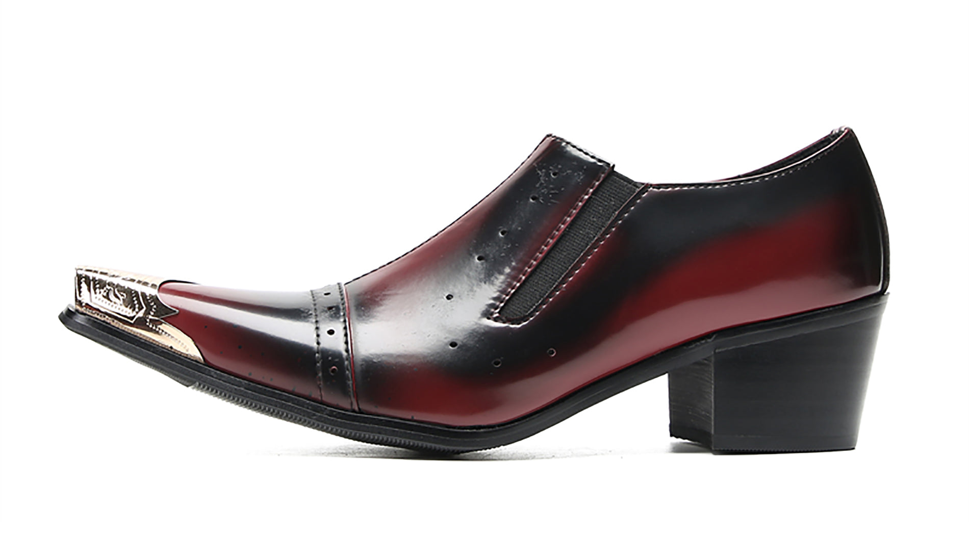 Mocasines occidentales con punta de metal para hombre