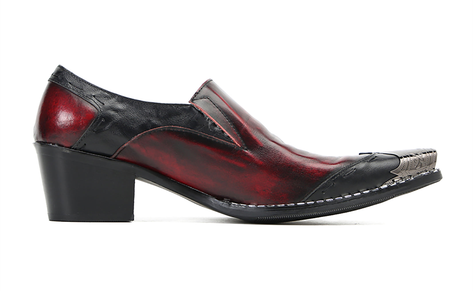 Men's Fashion Metal Pointed Toeded Western Loafers