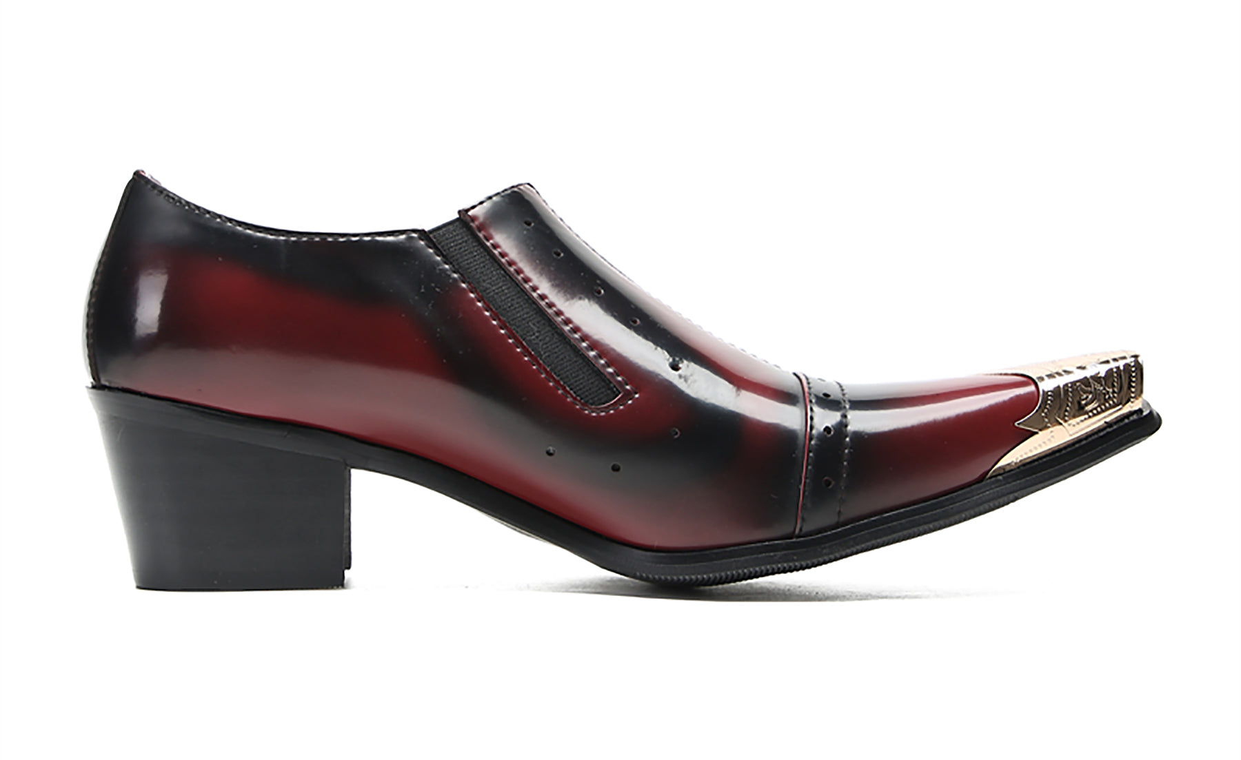 Mocasines occidentales con punta de metal para hombre