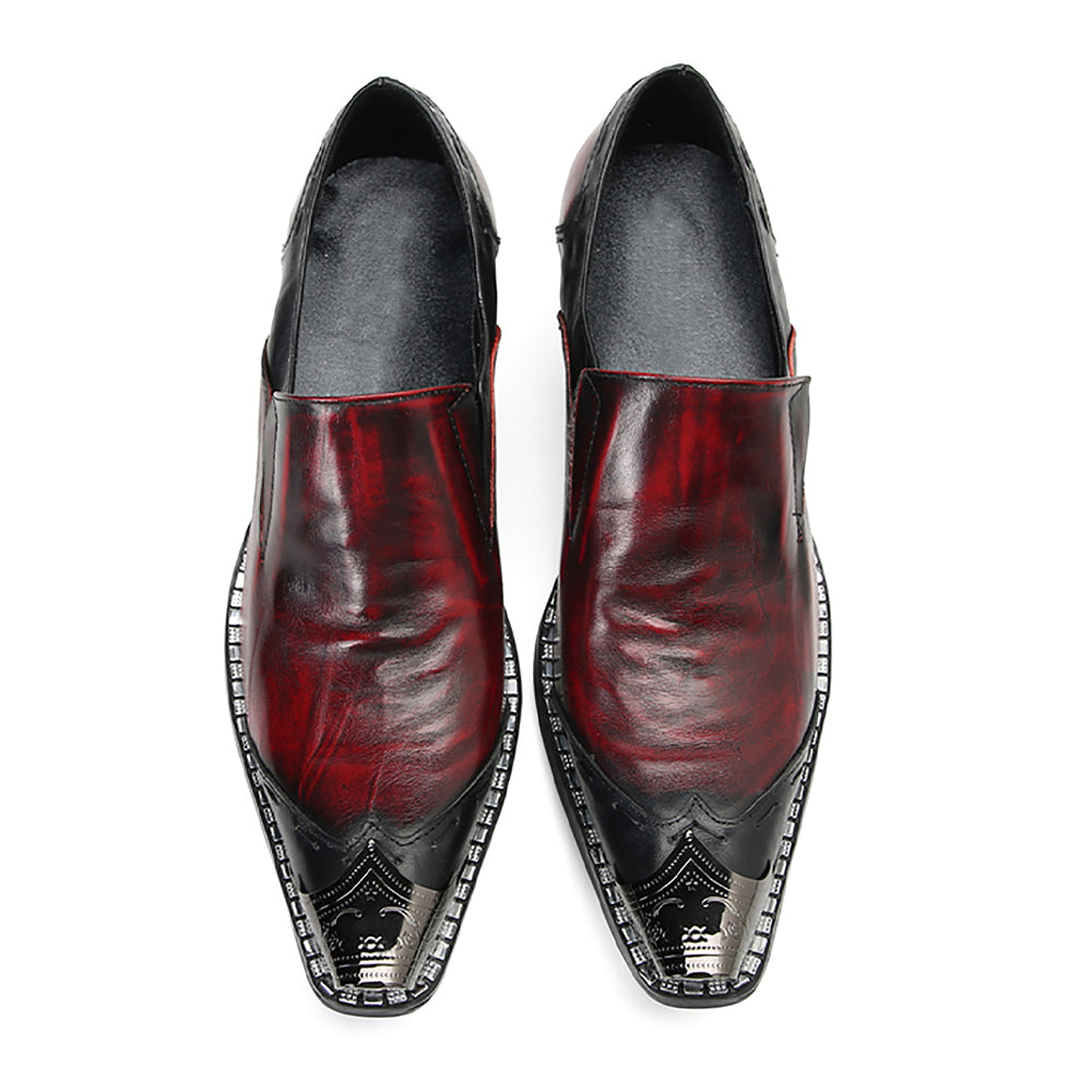 Men's Fashion Metal Pointed Toeded Western Loafers