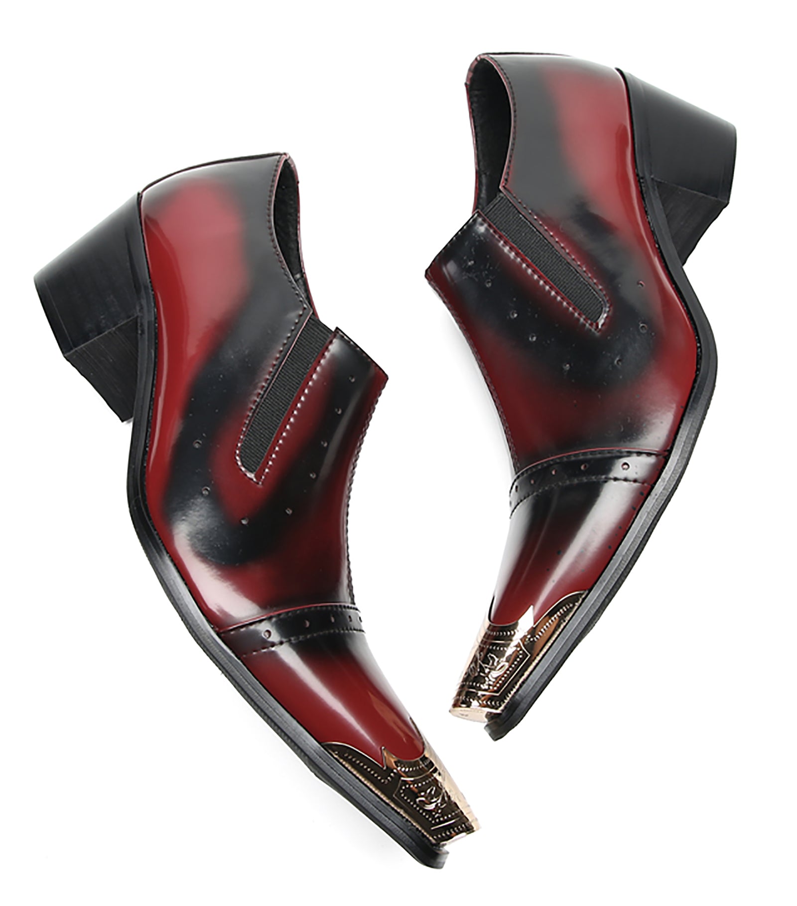 Mocasines occidentales con punta de metal para hombre