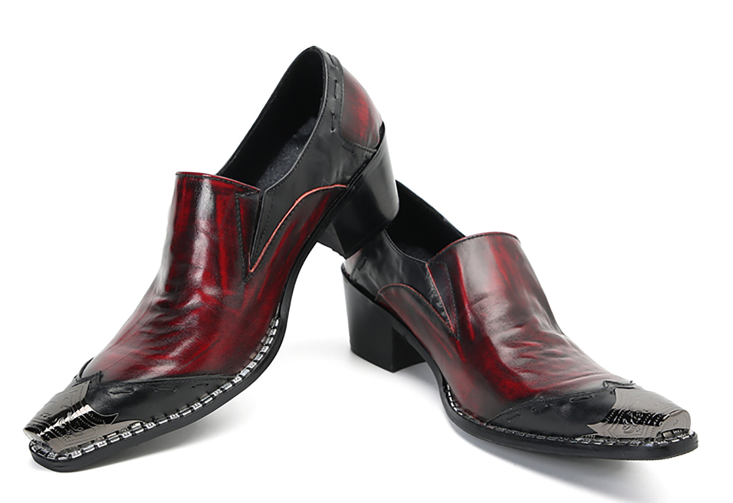 Men's Fashion Metal Pointed Toeded Western Loafers
