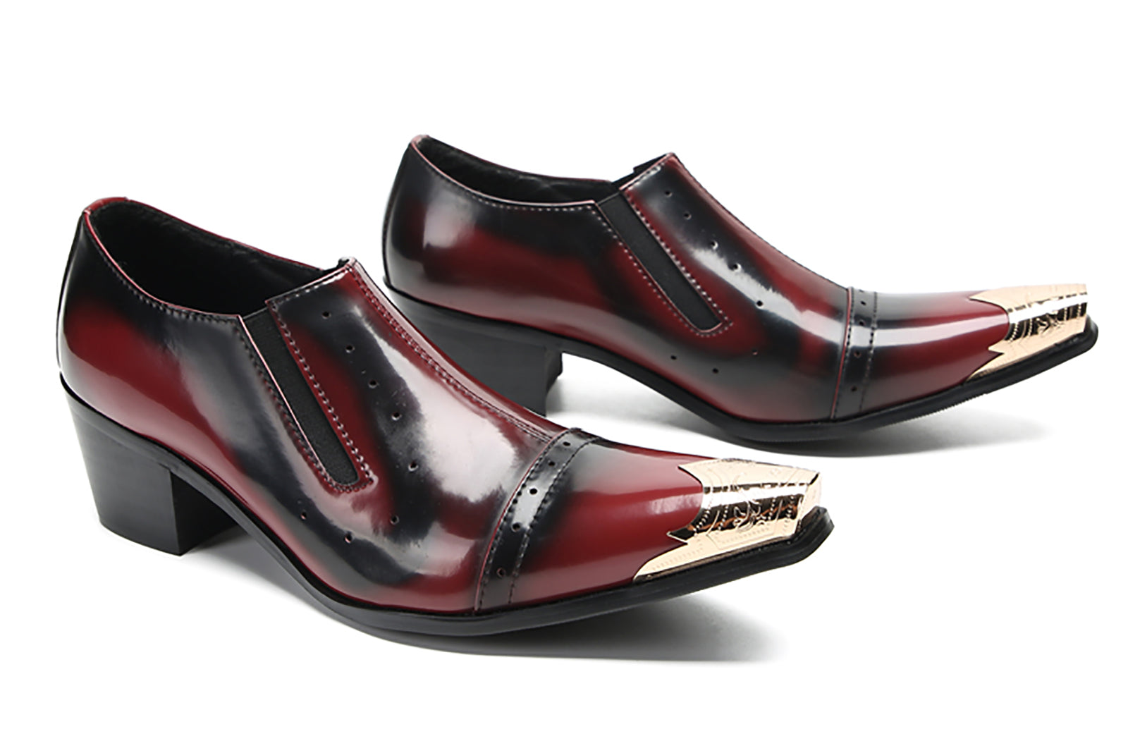 Mocasines occidentales con punta de metal para hombre