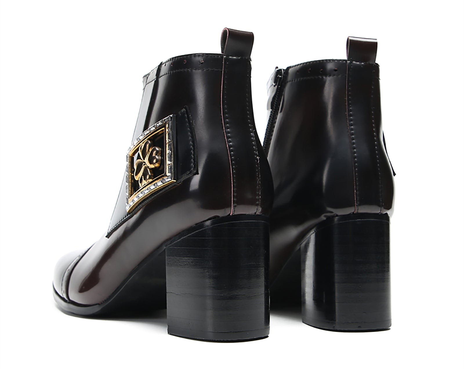 Men's Flower Buckle Western Ankle Boots