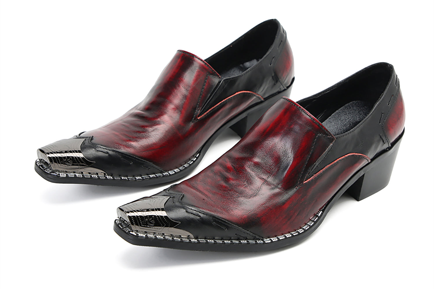 Men's Fashion Metal Pointed Toeded Western Loafers