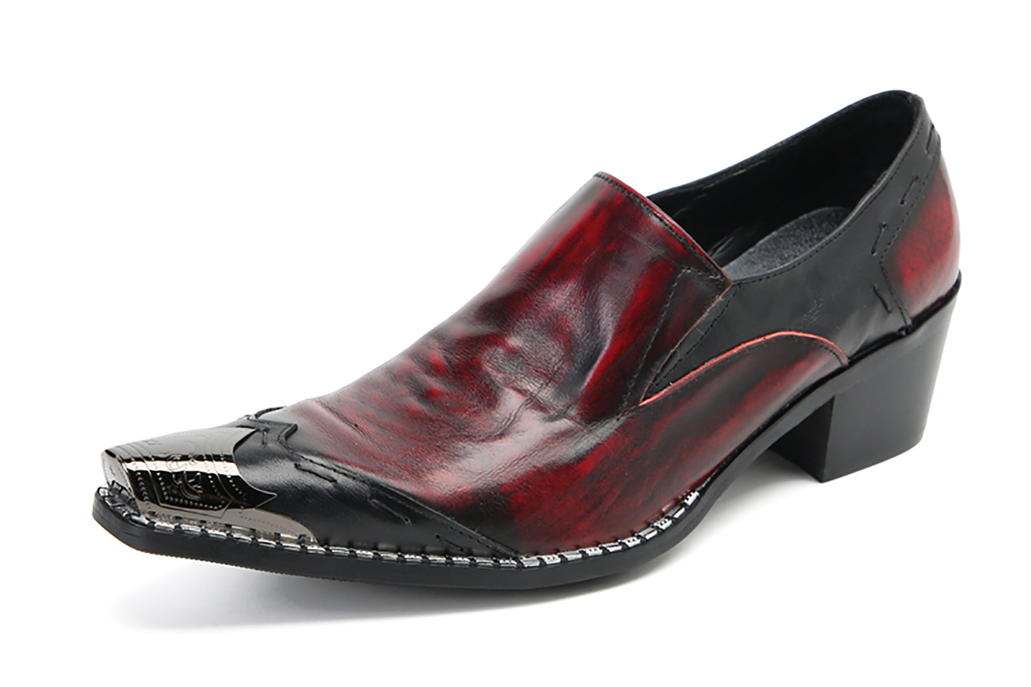 Men's Fashion Metal Pointed Toeded Western Loafers