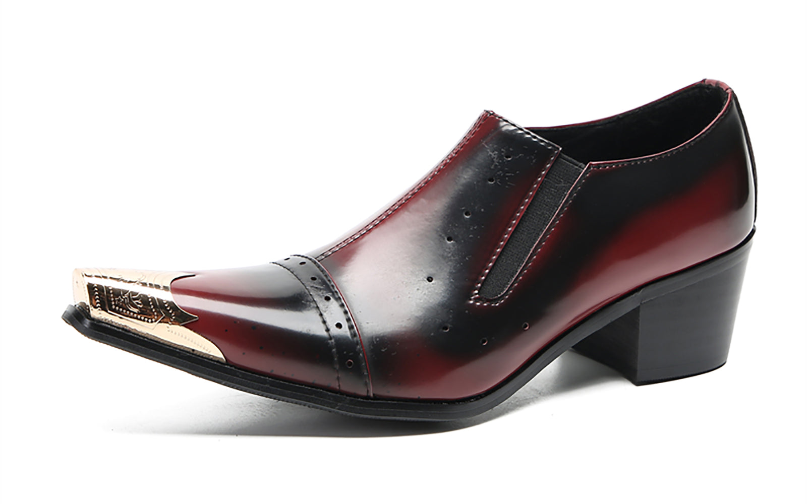 Mocasines occidentales con punta de metal para hombre