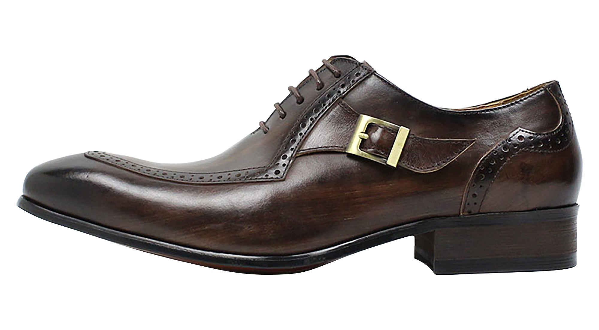Men's Dress Formal Buckle Longwing Brogues Oxfords