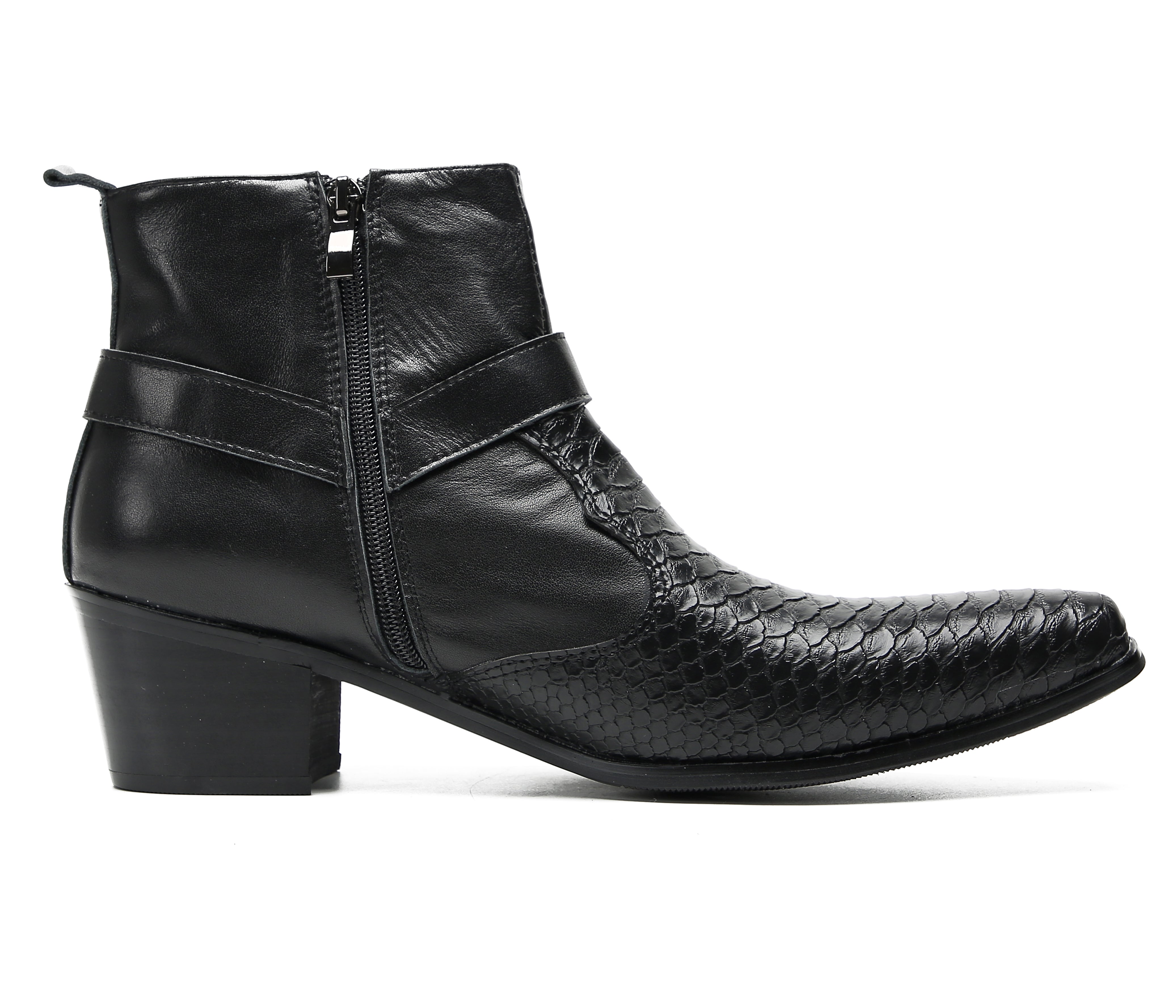 Men's Chain Strap Retro Western Boots