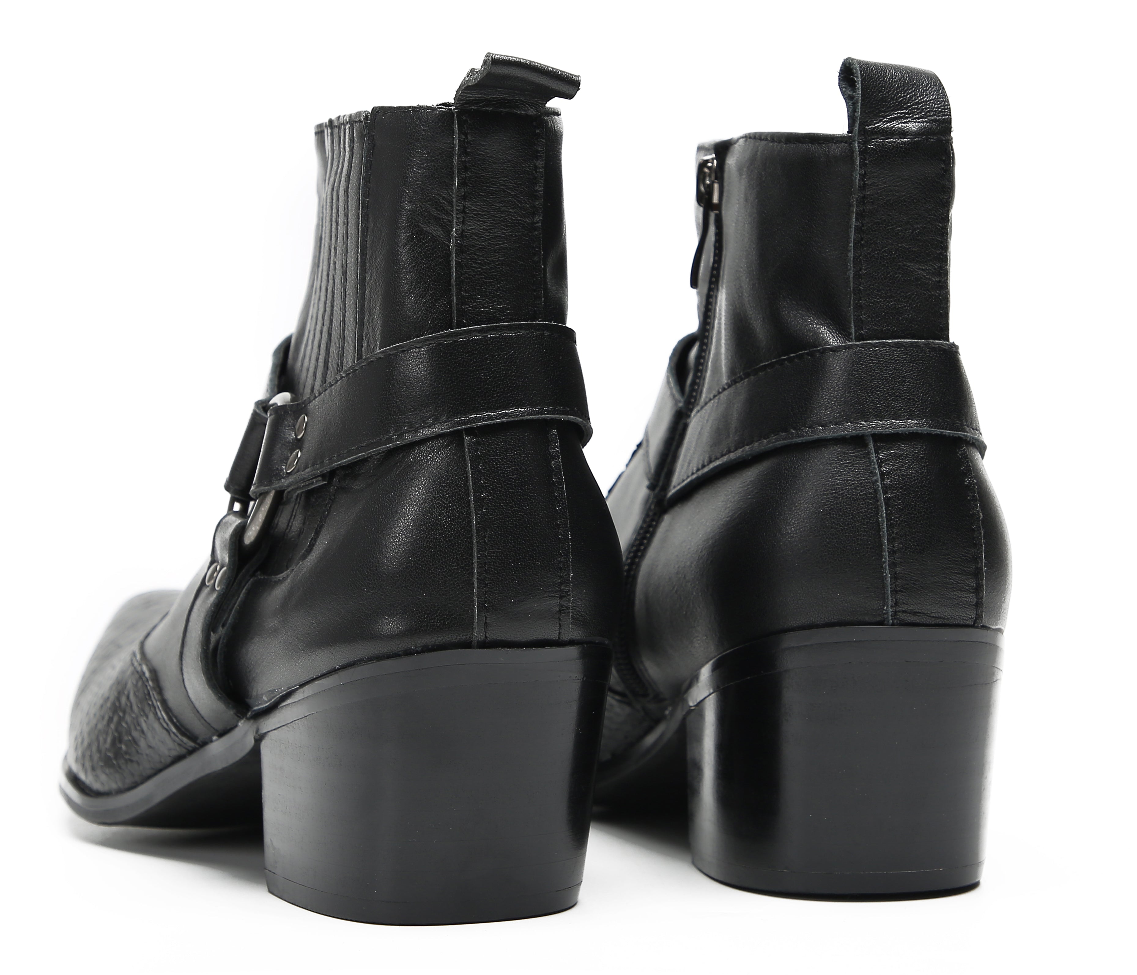 Men's Chain Strap Retro Western Boots