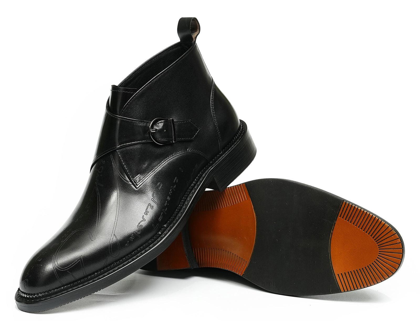 Men's Fashion Brogues Buckle Dress Boots