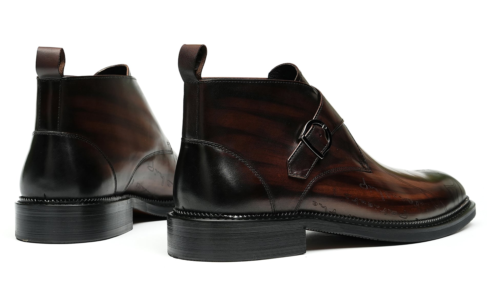 Men's Fashion Brogues Buckle Dress Boots
