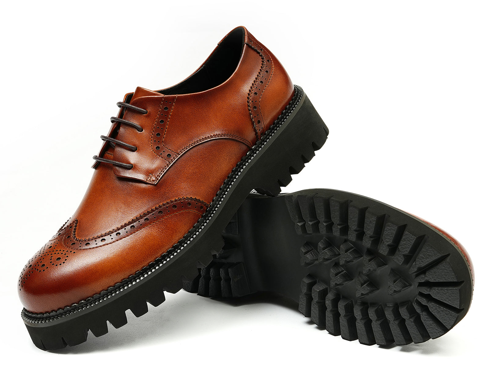 Wingtips Men's Fashion Dress Wingtips Brogues Derby – Santimon