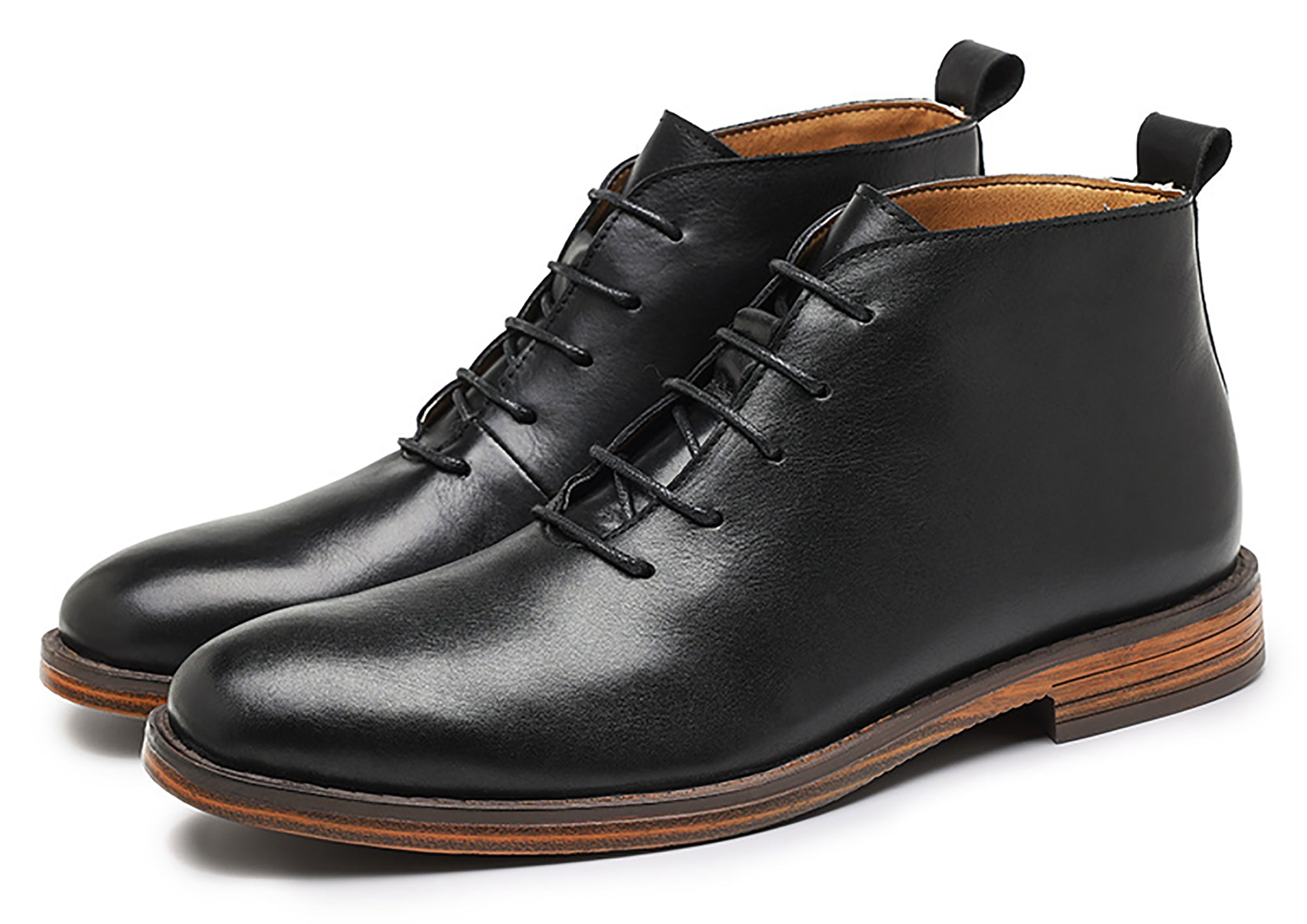 Men's Genuine Handmade Plain Toe Chukka Derby Boots