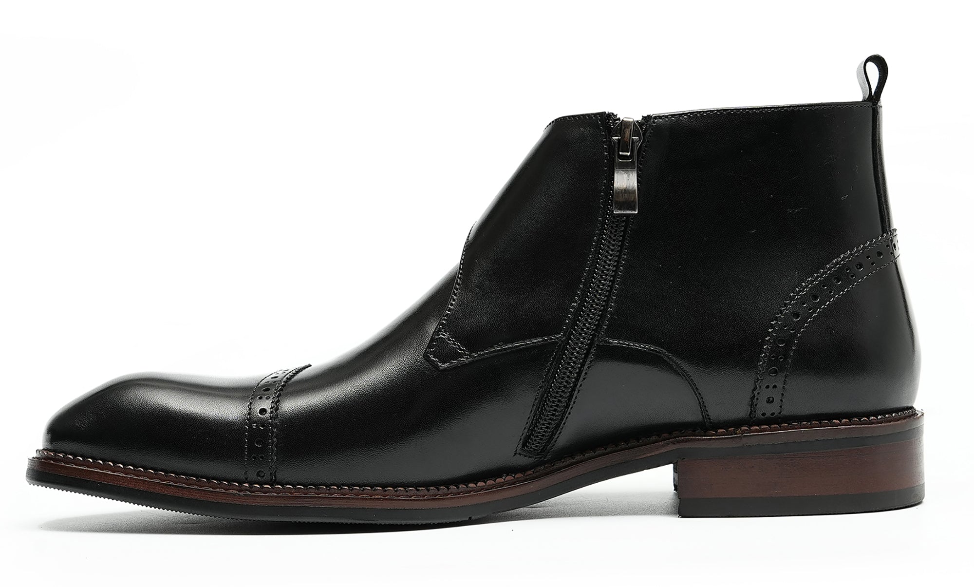 Botines brogue de vestir con correa tipo monje para hombre