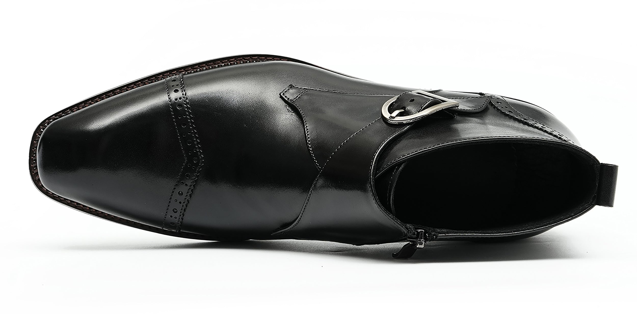 Botines brogue de vestir con correa tipo monje para hombre