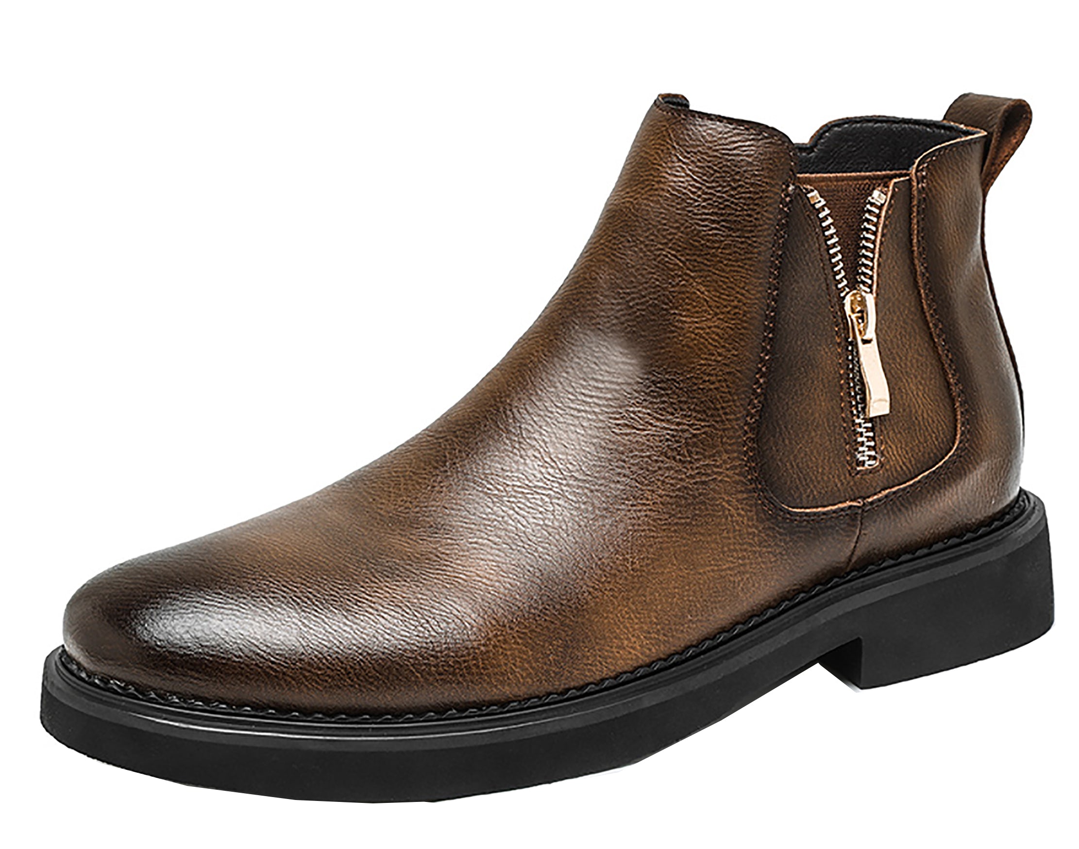 Men's Double Side Zipper Casual Dress Boots