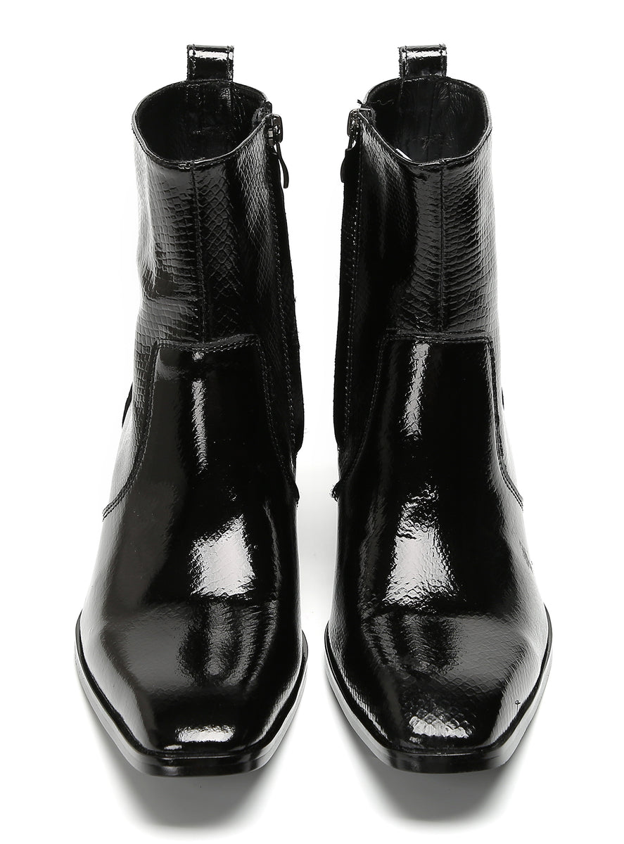 Men's Casual Zipper Hight Top Western Boots â Santimon