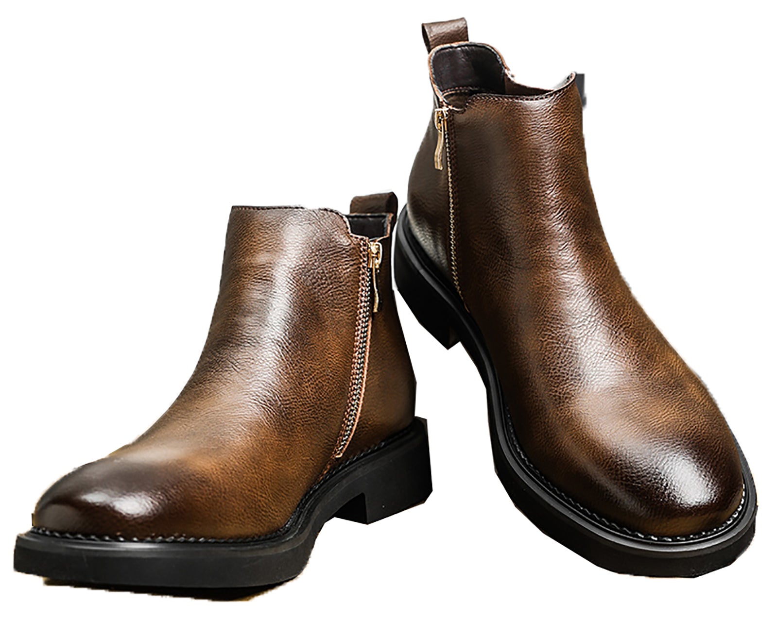 Men's Double Side Zipper Casual Dress Boots