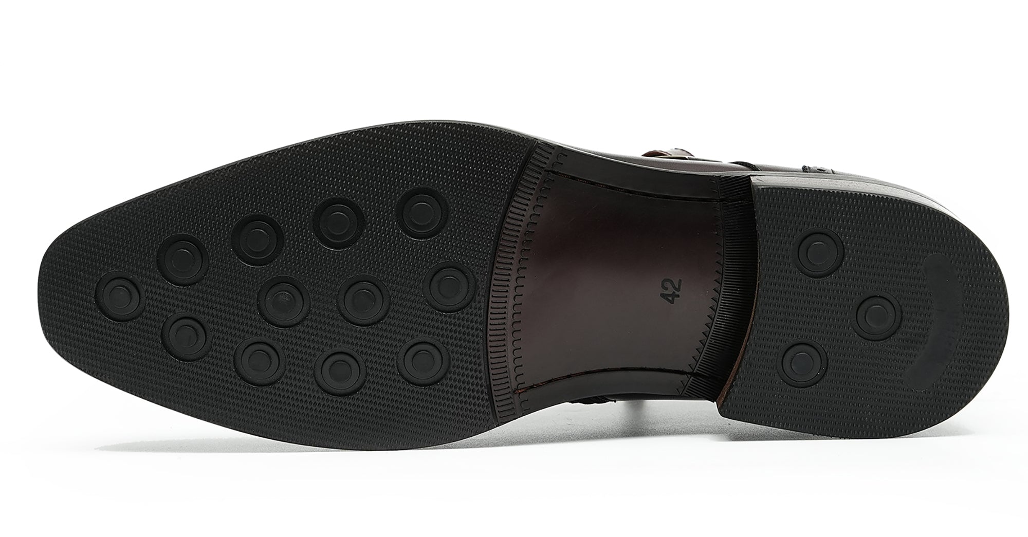 Botines brogue de vestir con correa tipo monje para hombre